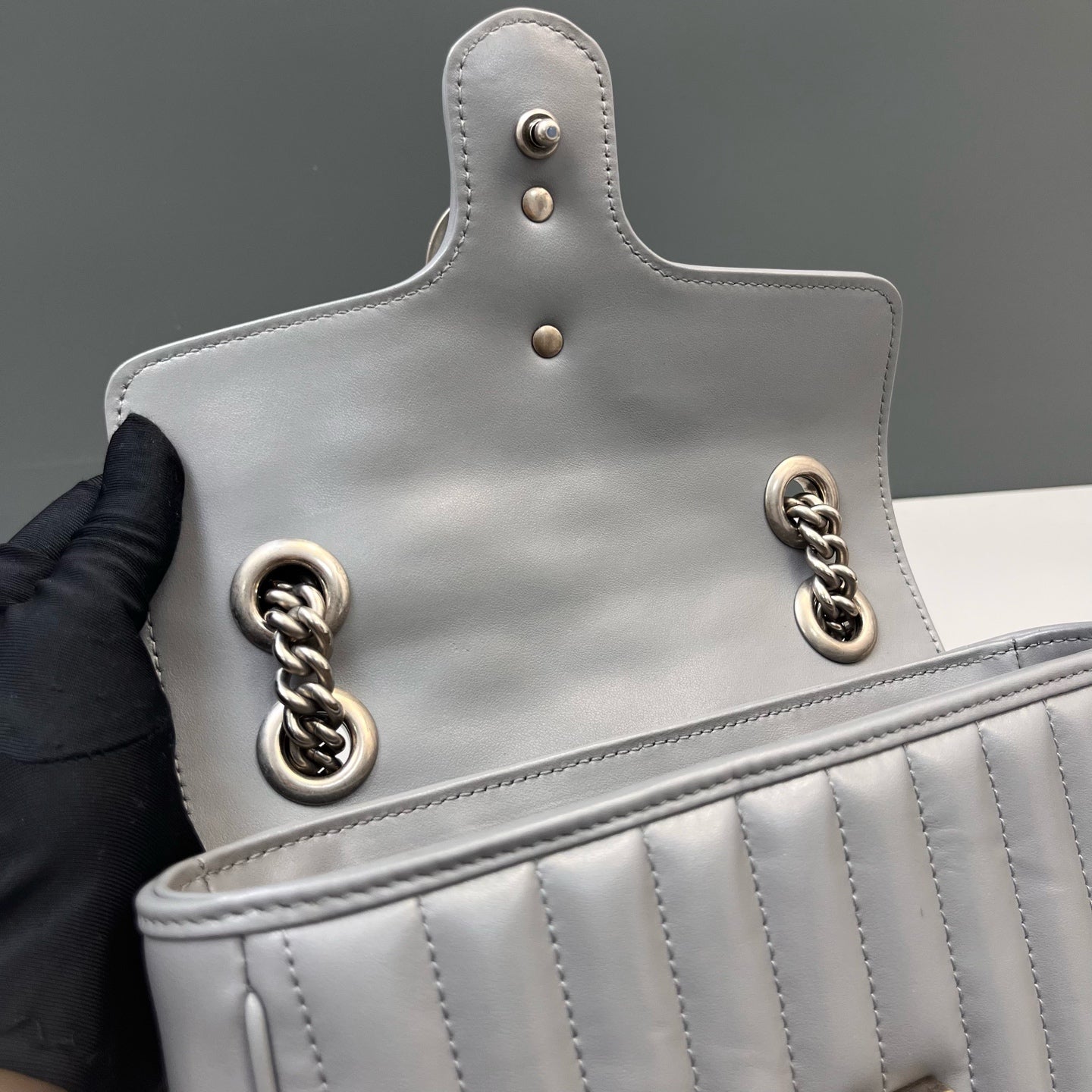 Gucci - Marmont - Leather - Grey - (small)