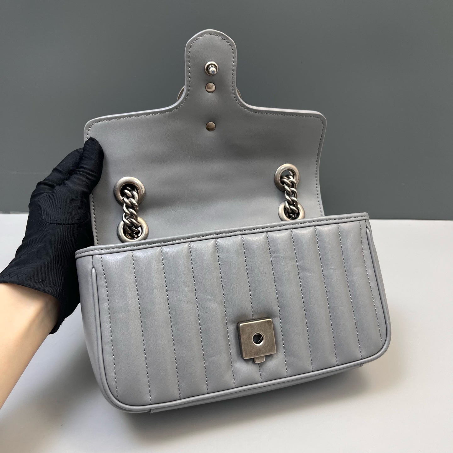 Gucci - Marmont - Leather - Grey - (small)