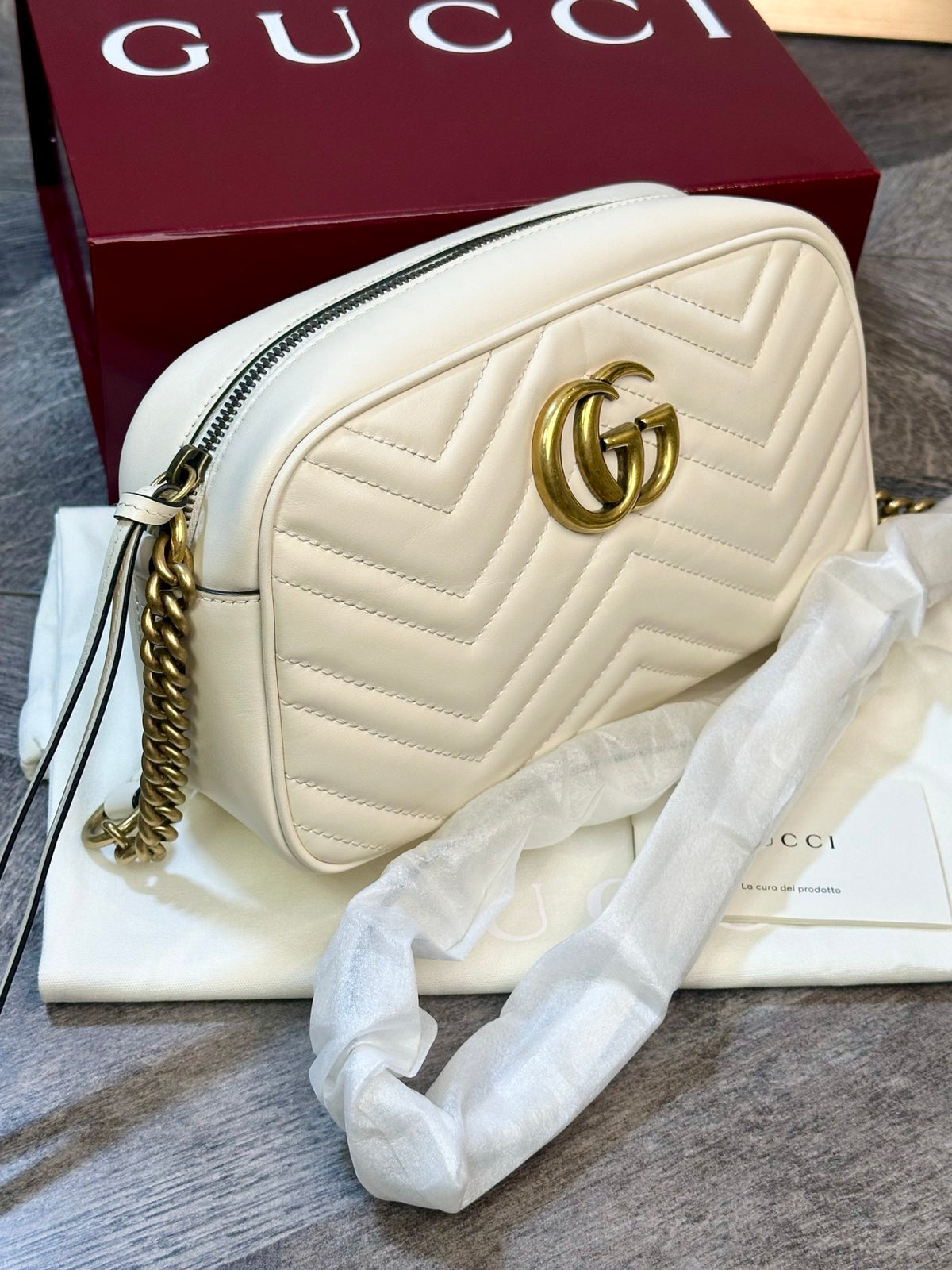 Gucci - Marmont - Leather - White - (small)