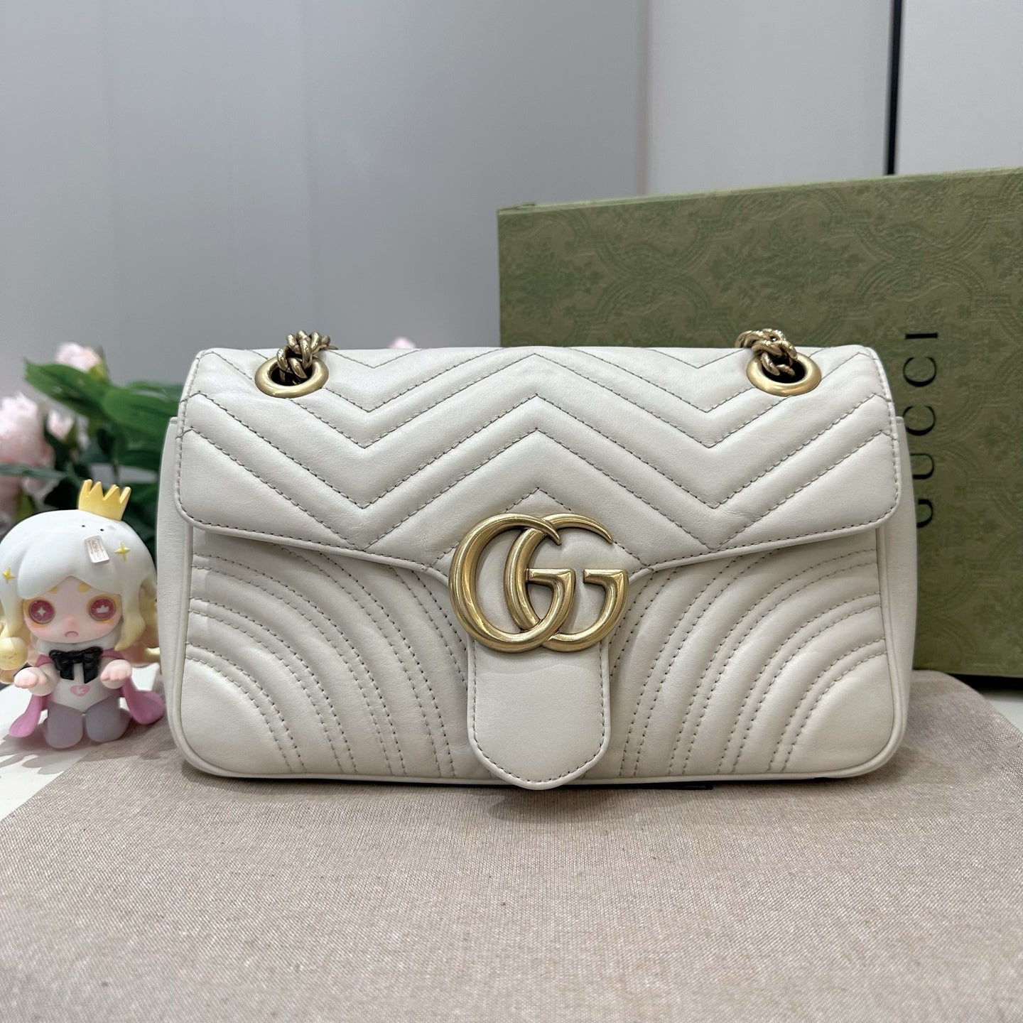 Gucci - Marmont - Matelassé leather - White with Gold-Tone Hardware - (Small)
