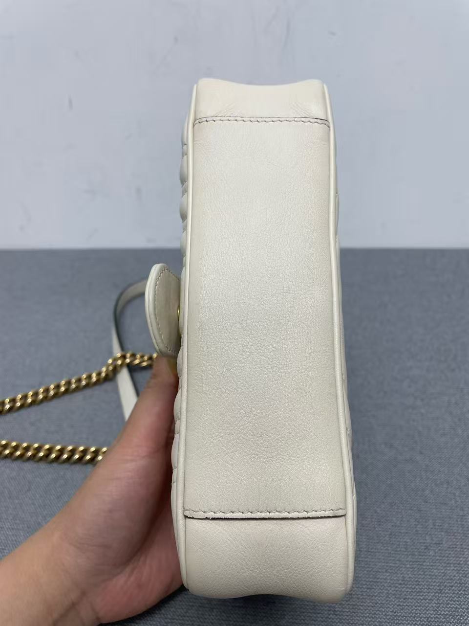 Gucci - Marmont Matelassé Mini - Leather - White with Antiqued Gold-Tone Hardware - (mini)