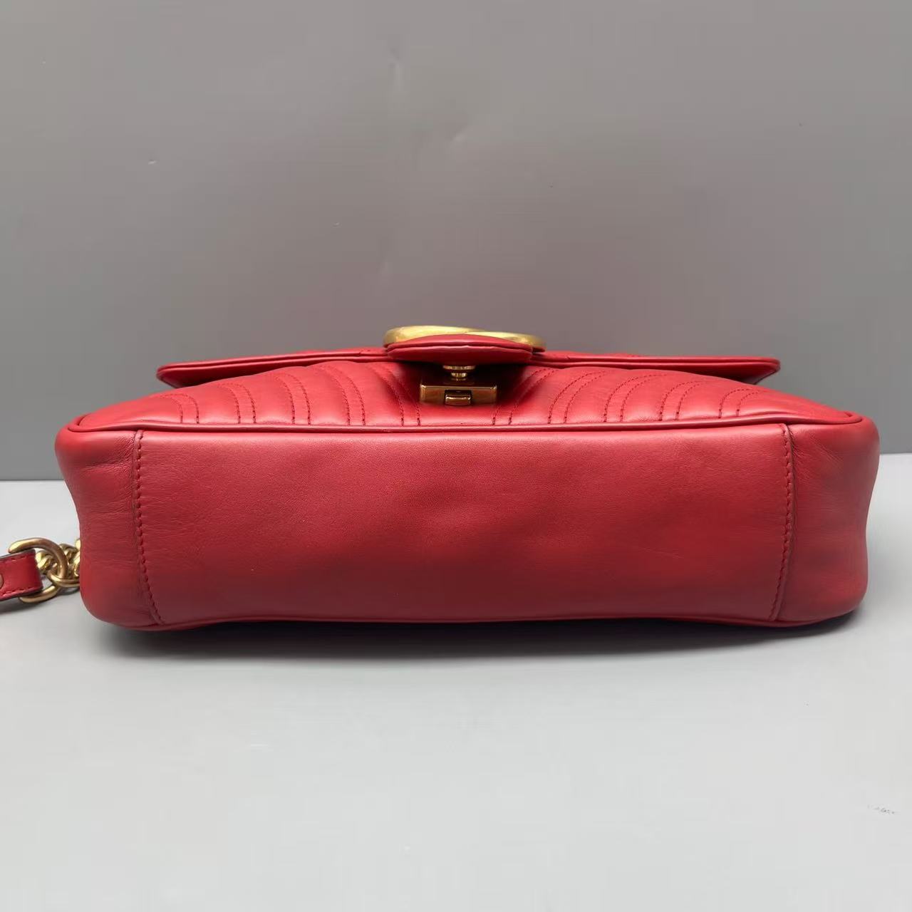 Gucci - Marmont Matelassé Shoulder Bag - Leather - Red - (Medium)