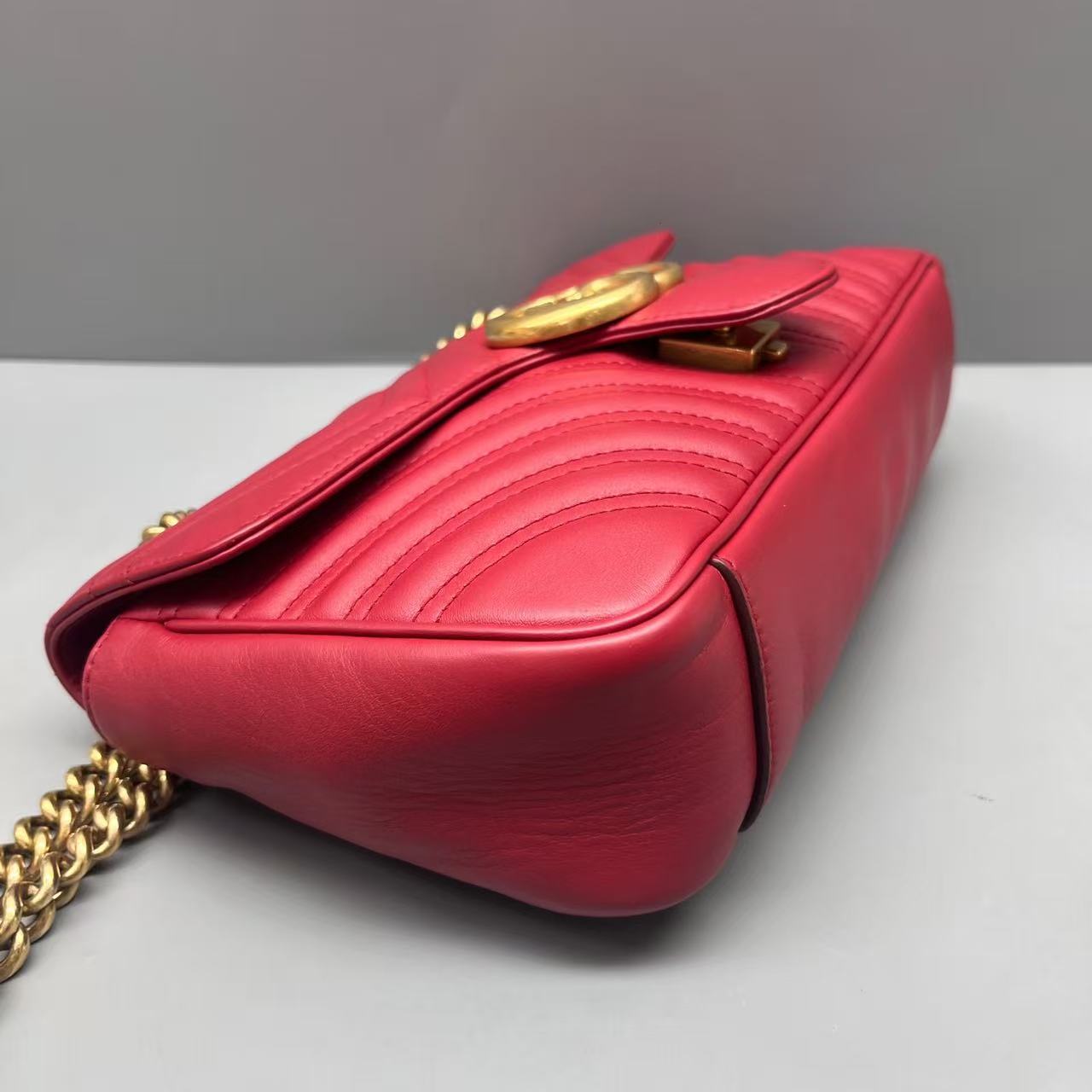 Gucci - Marmont Matelassé Shoulder Bag - Leather - Red - (Medium)