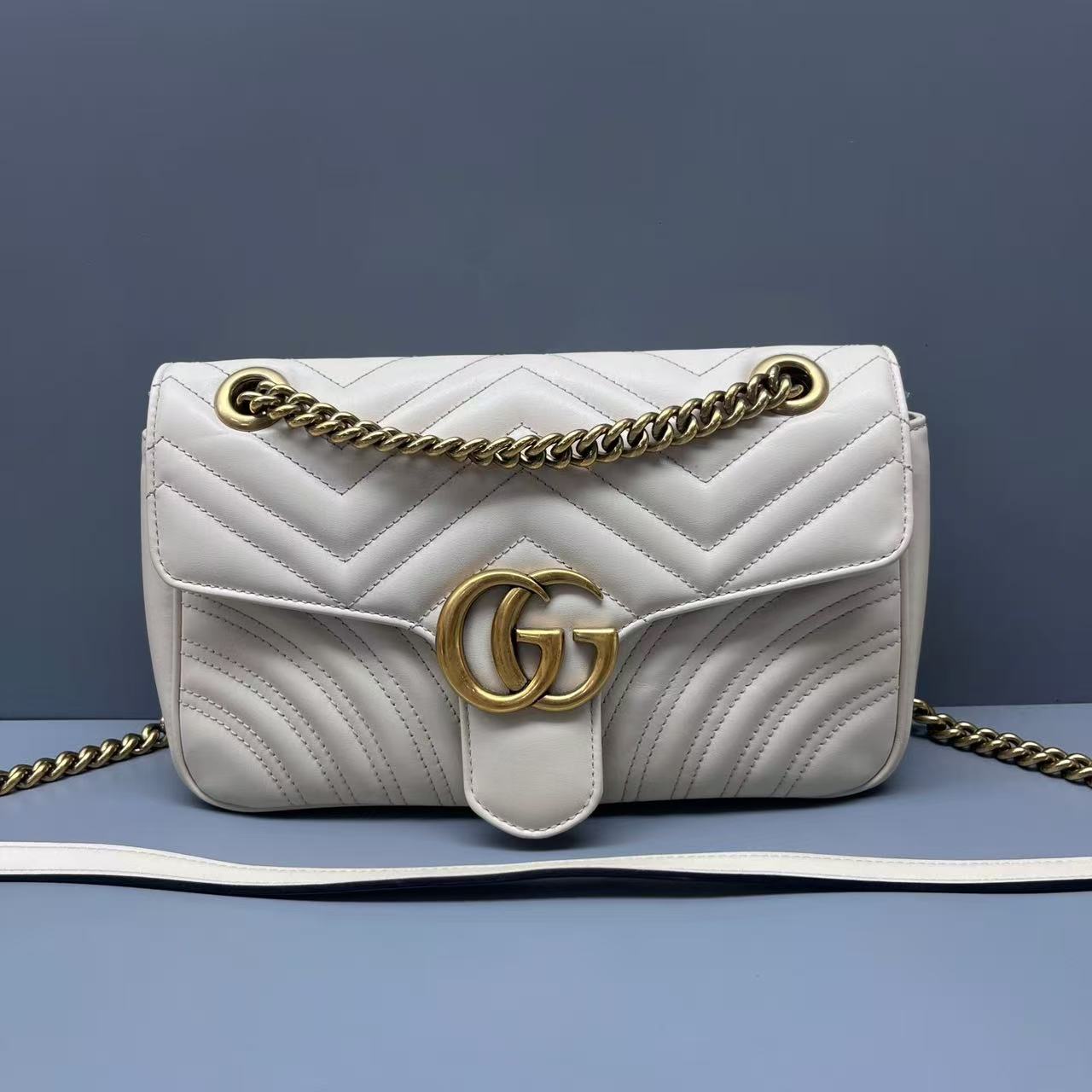 Gucci - Marmont Matelassé Shoulder Bag - Matelassé leather - White - (medium)
