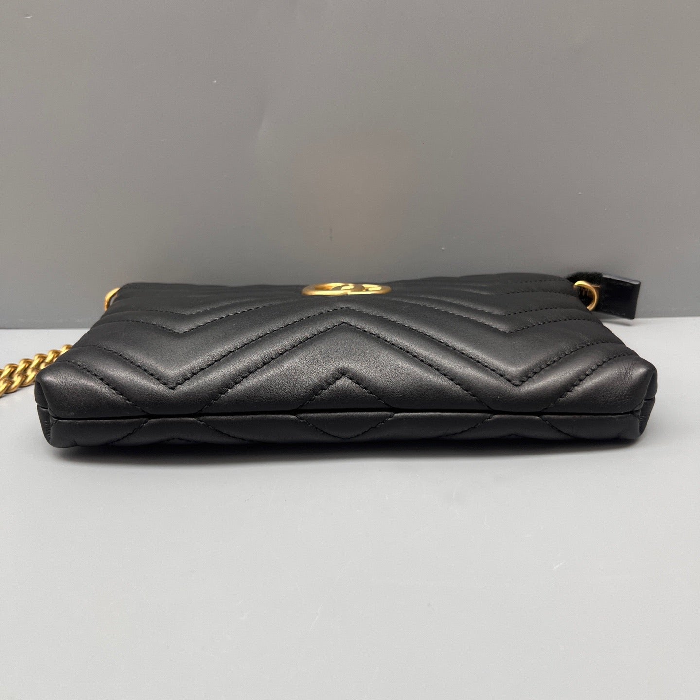 Gucci - Marmont Matelassé Wallet on Chain - Leather - Black - (mini)