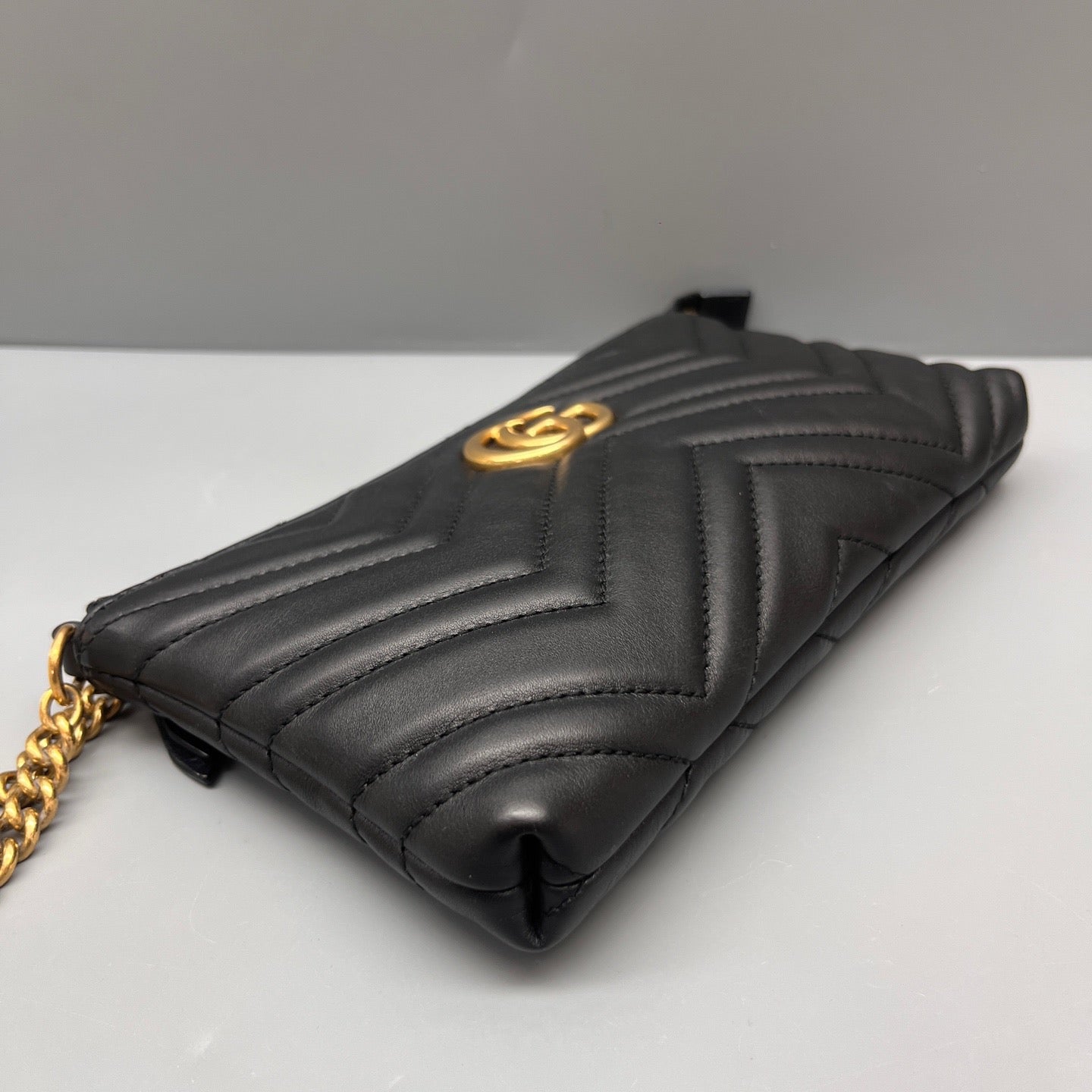 Gucci - Marmont Matelassé Wallet on Chain - Leather - Black - (mini)