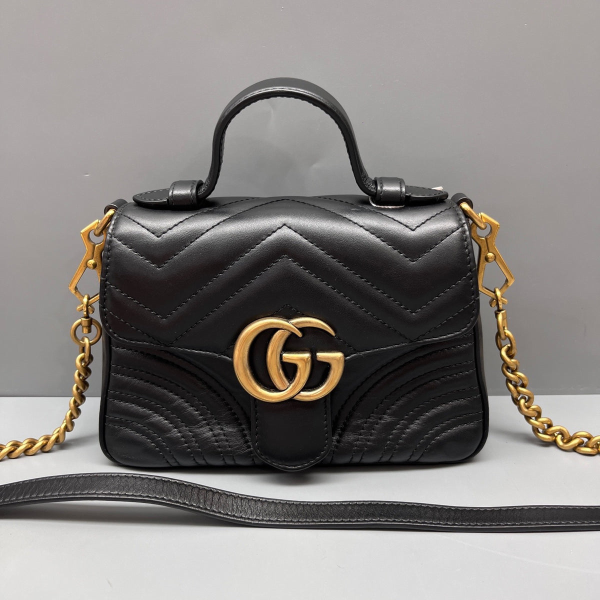 Gucci - Marmont Messenger - Leather - Black - (small)