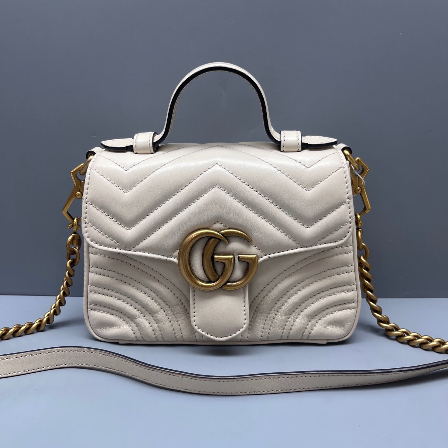 Gucci - Marmont Messenger - Leather - White - (small)