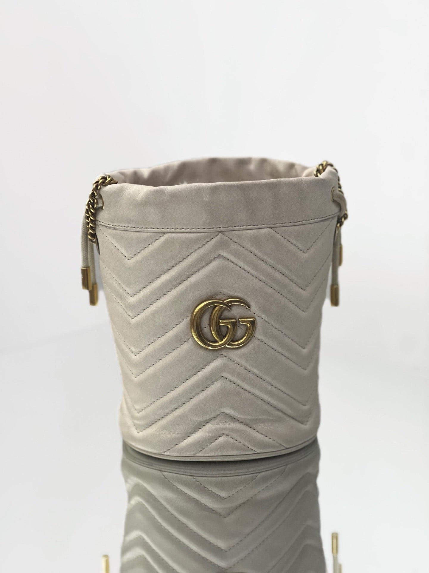 Gucci - Marmont Mini Bucket Bag - Leather - White - (mini)