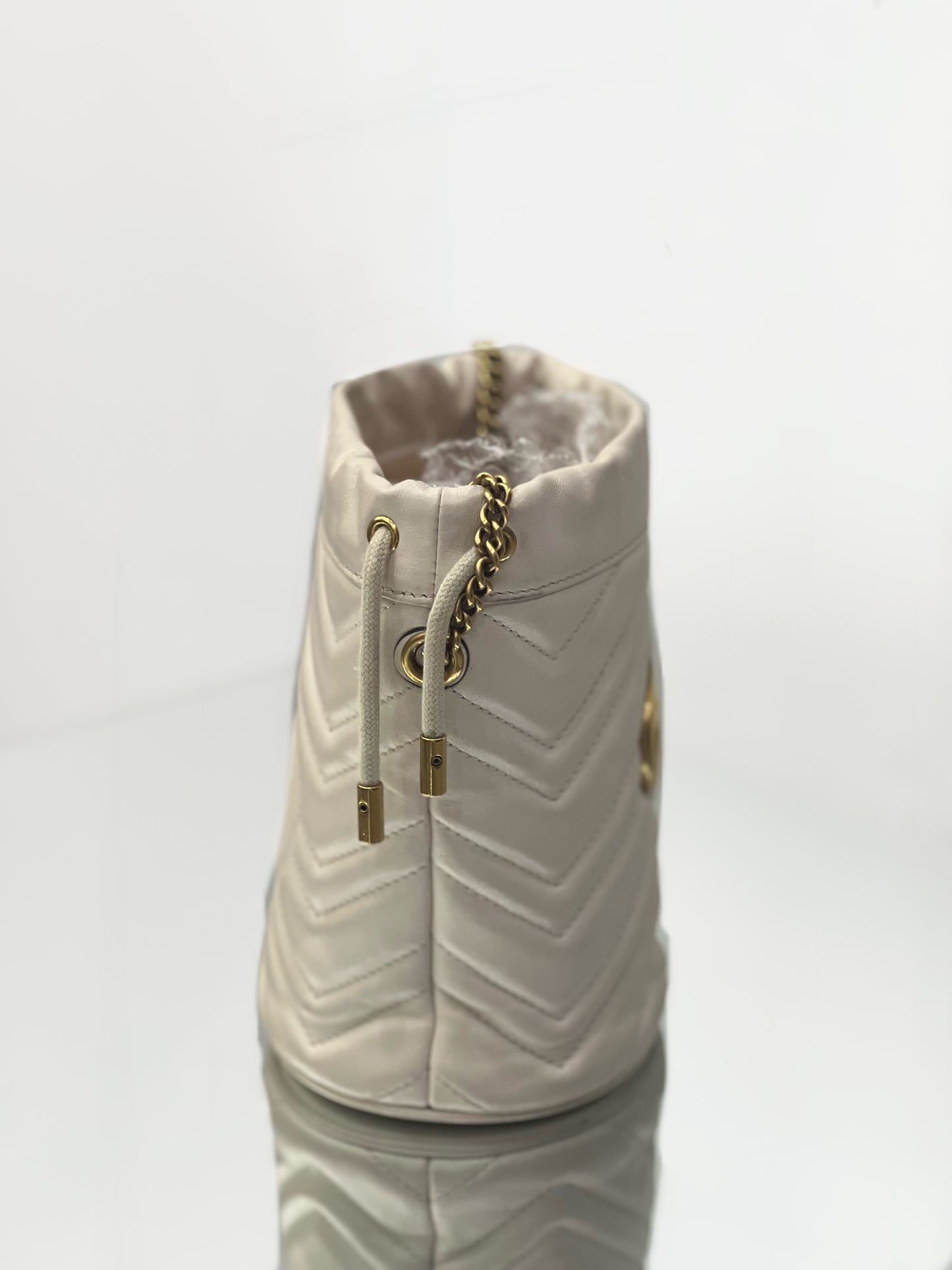Gucci - Marmont Mini Bucket Bag - Leather - White - (mini)