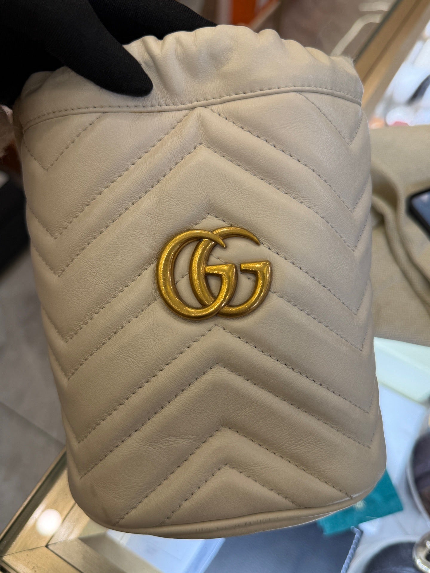 Gucci - Marmont Mini Bucket Bag - Leather - White - (mini)