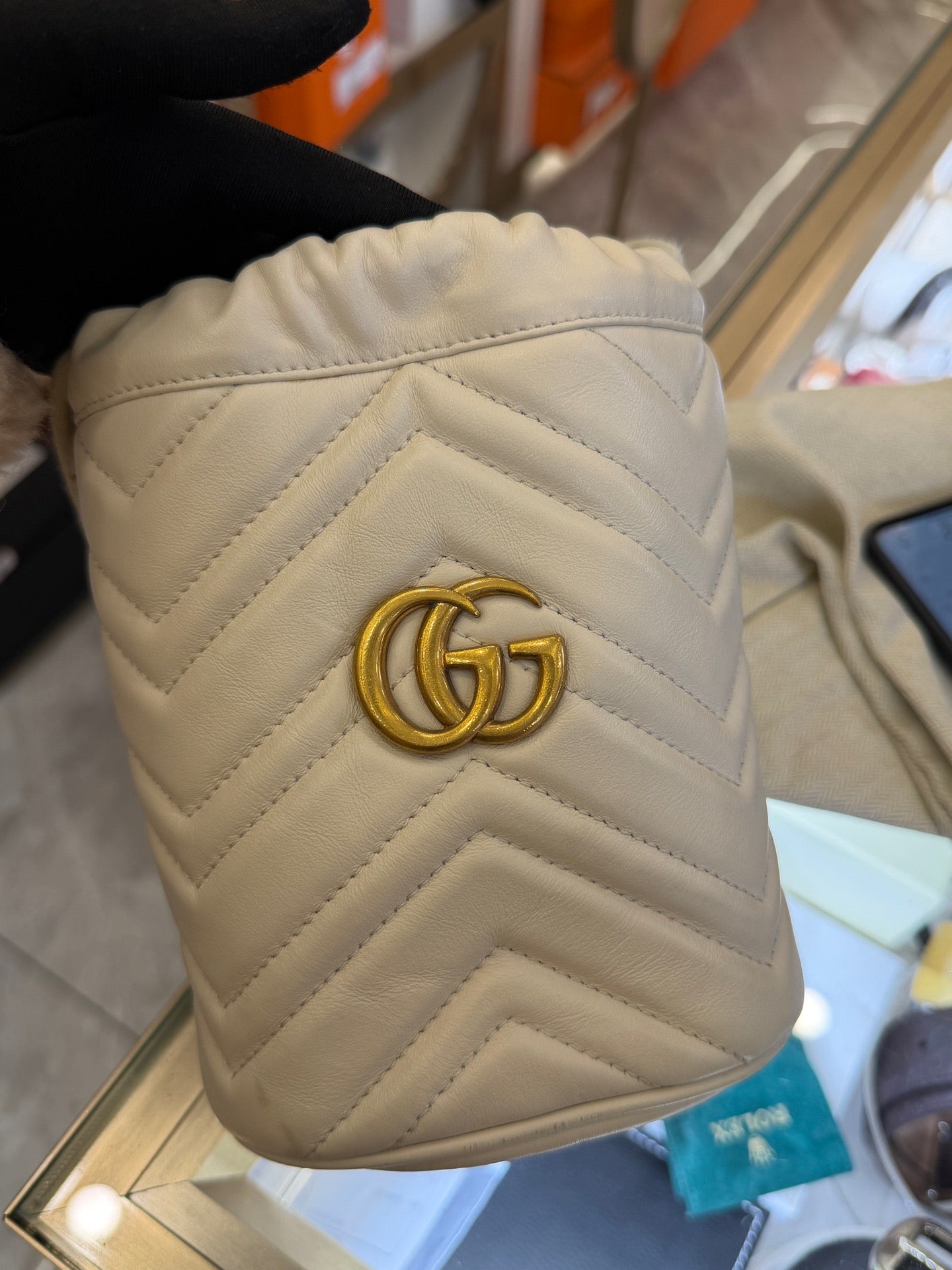 Gucci - Marmont Mini Bucket Bag - Leather - White - (mini)