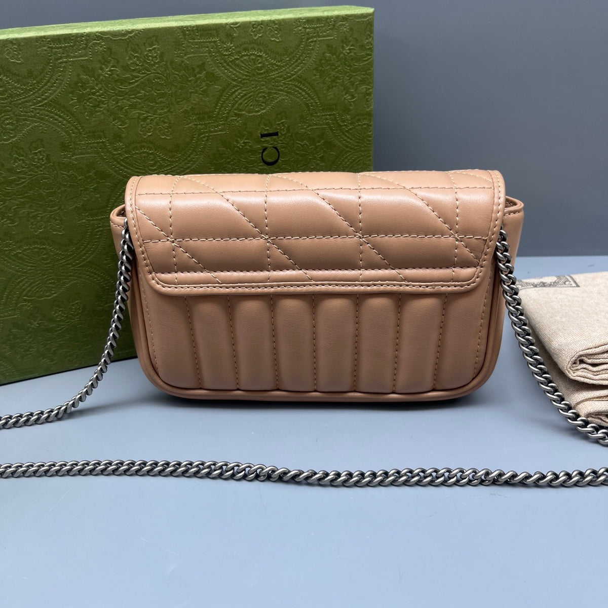 Gucci - Marmont Mini Chain Bag - Leather - Beige - (mini)