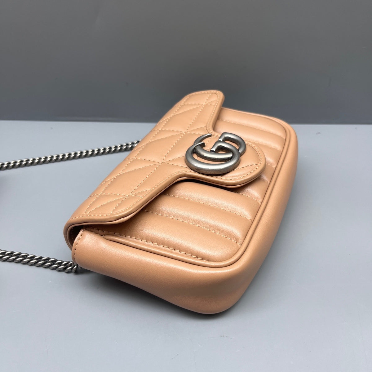 Gucci - Marmont Mini Chain Bag - Leather - Beige - (mini)