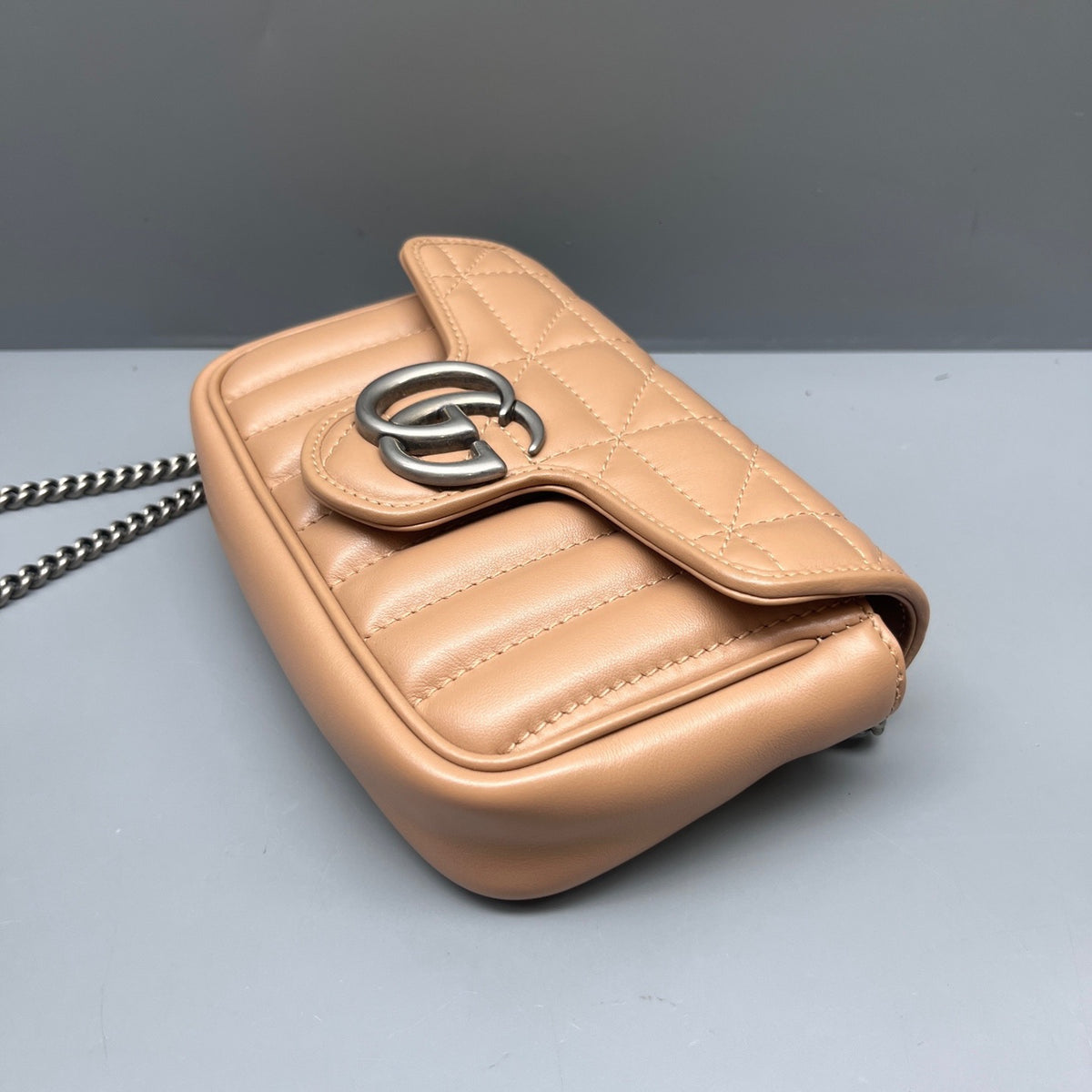 Gucci - Marmont Mini Chain Bag - Leather - Beige - (mini)