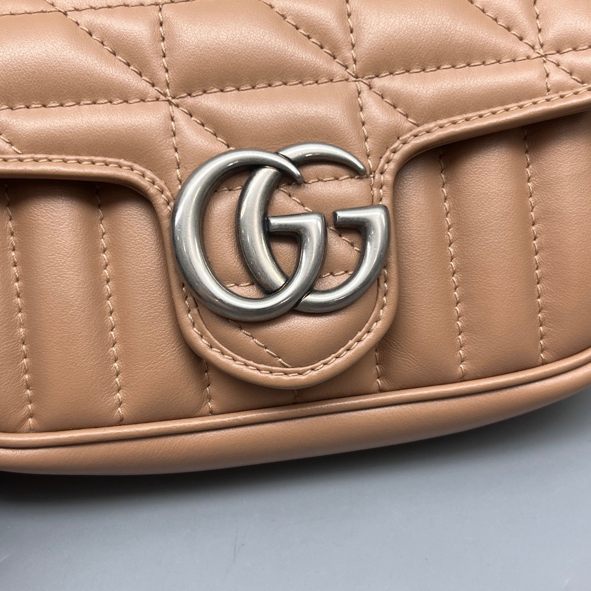 Gucci - Marmont Mini Chain Bag - Leather - Beige - (mini)