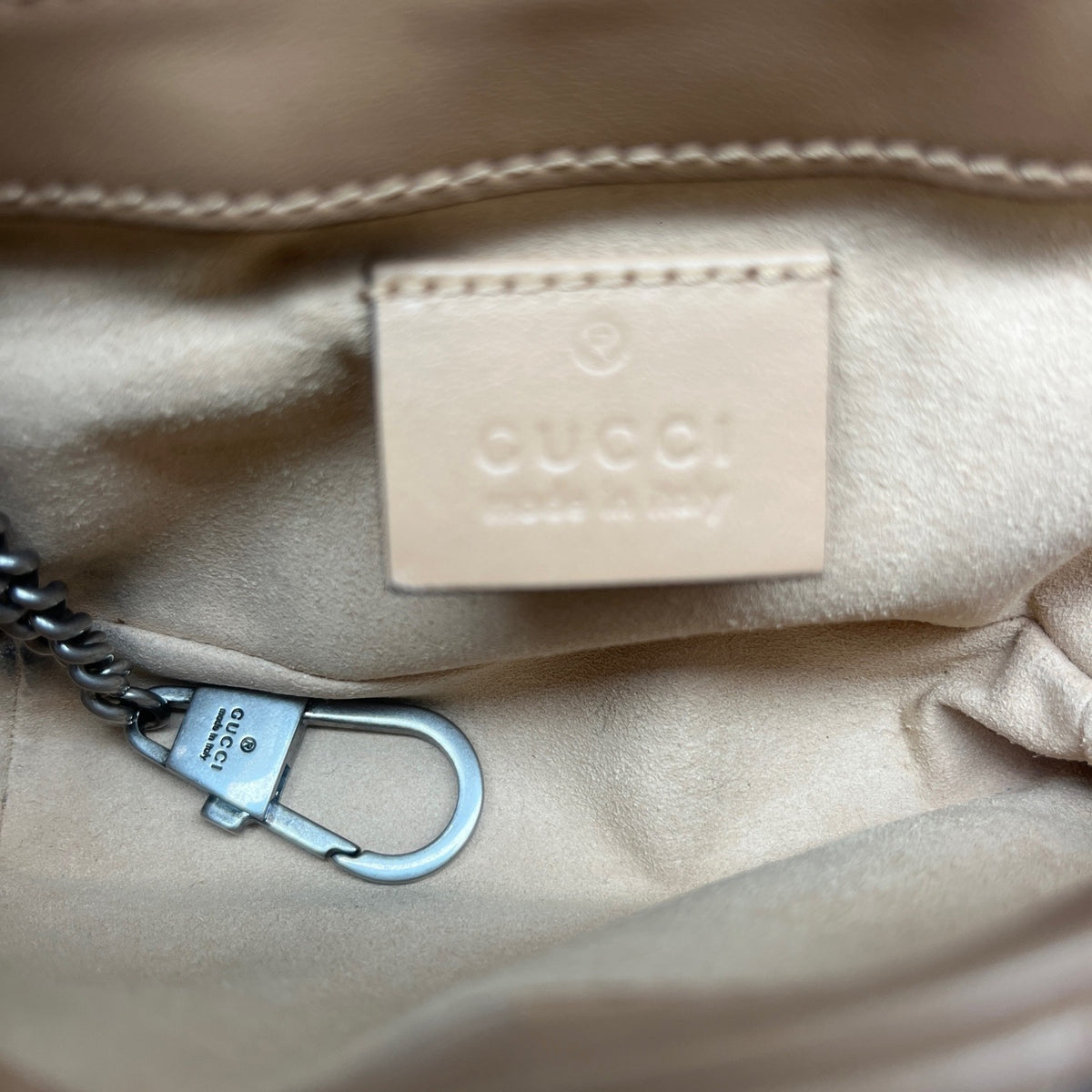 Gucci - Marmont Mini Chain Bag - Leather - Beige - (mini)