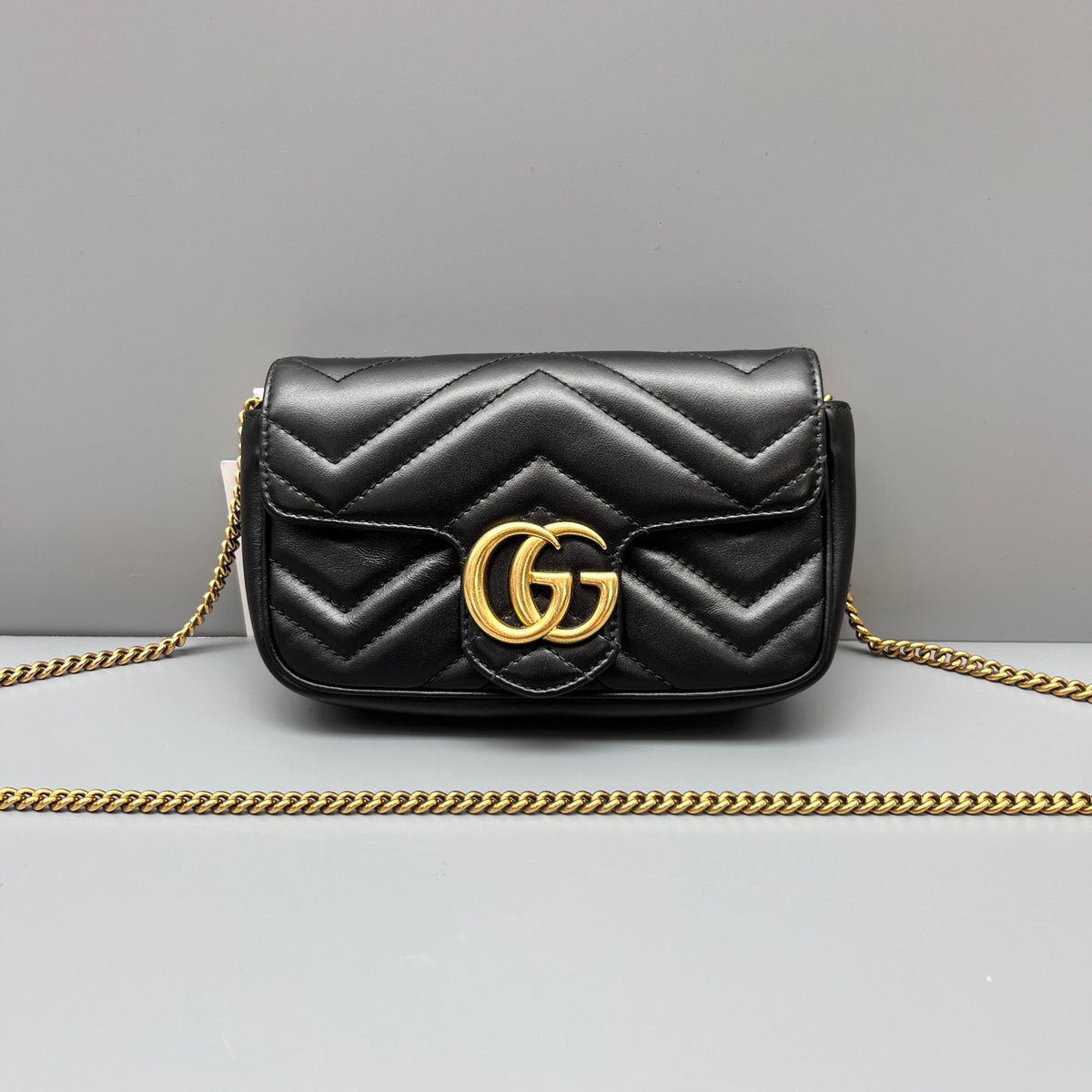 Gucci - Marmont Mini Chain Bag - Leather - Black - (mini)