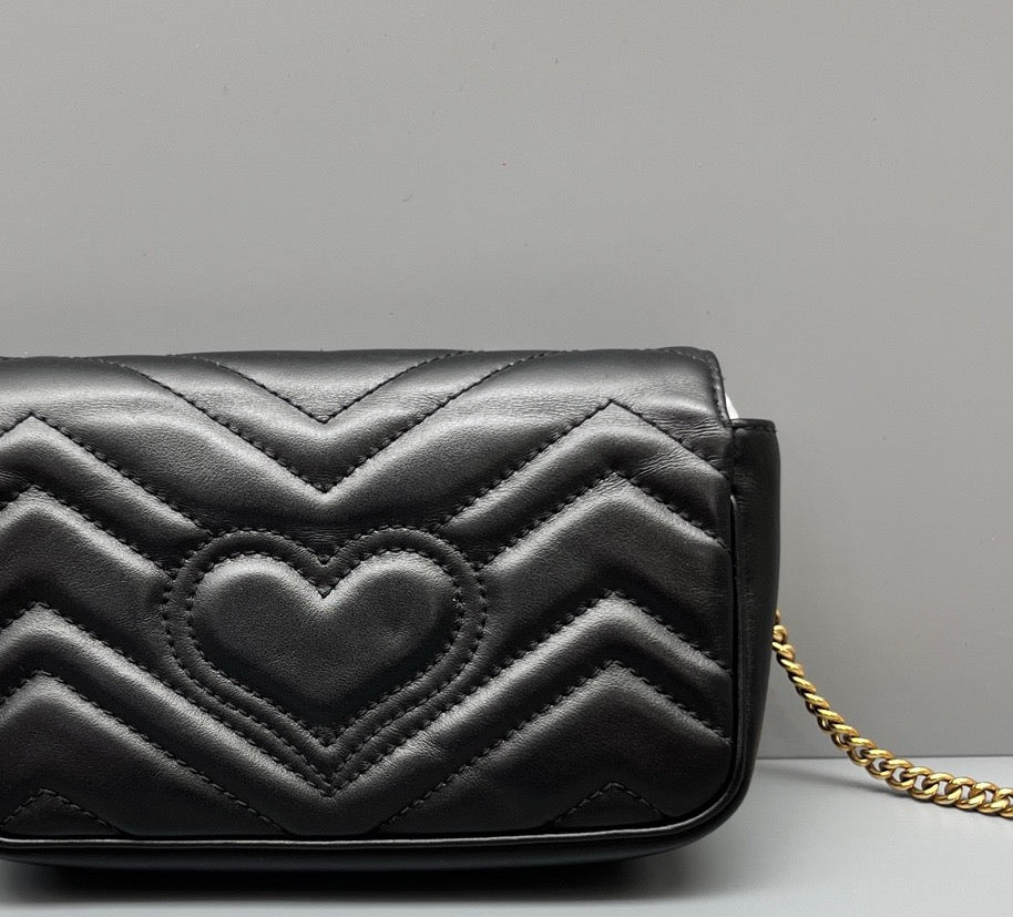 Gucci - Marmont Mini Chain Bag - Leather - Black - (mini)