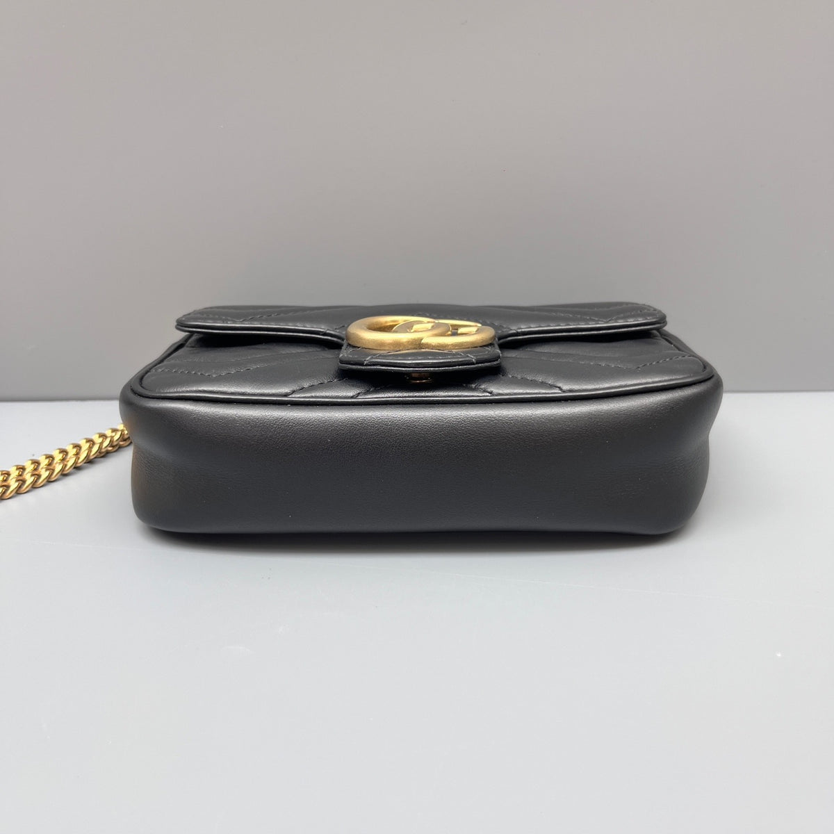 Gucci - Marmont Mini Chain Bag - Leather - Black - (mini)