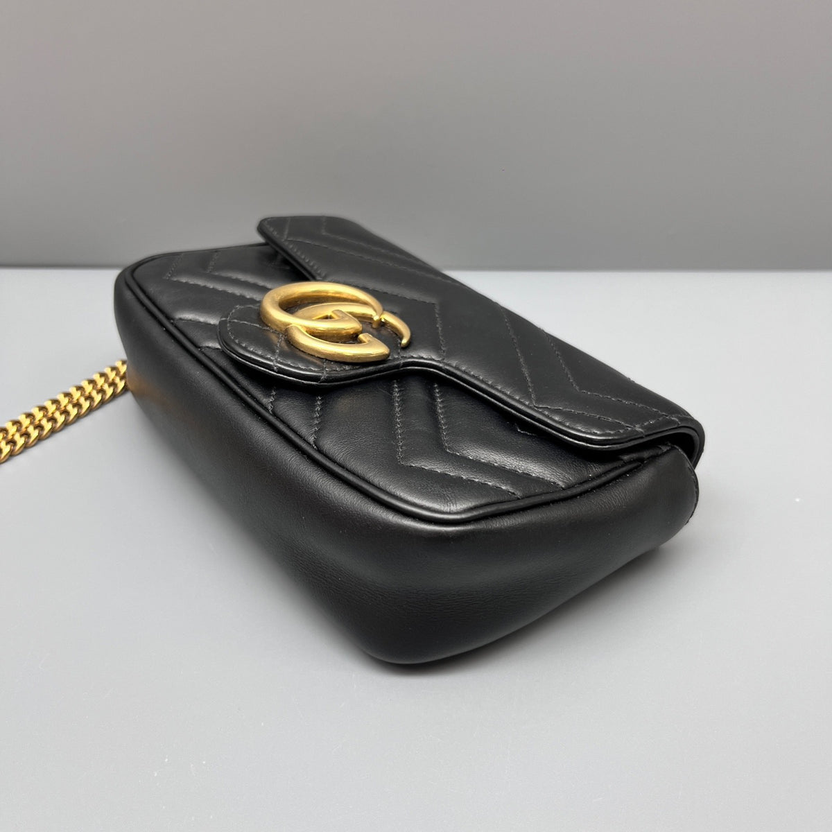 Gucci - Marmont Mini Chain Bag - Leather - Black - (mini)