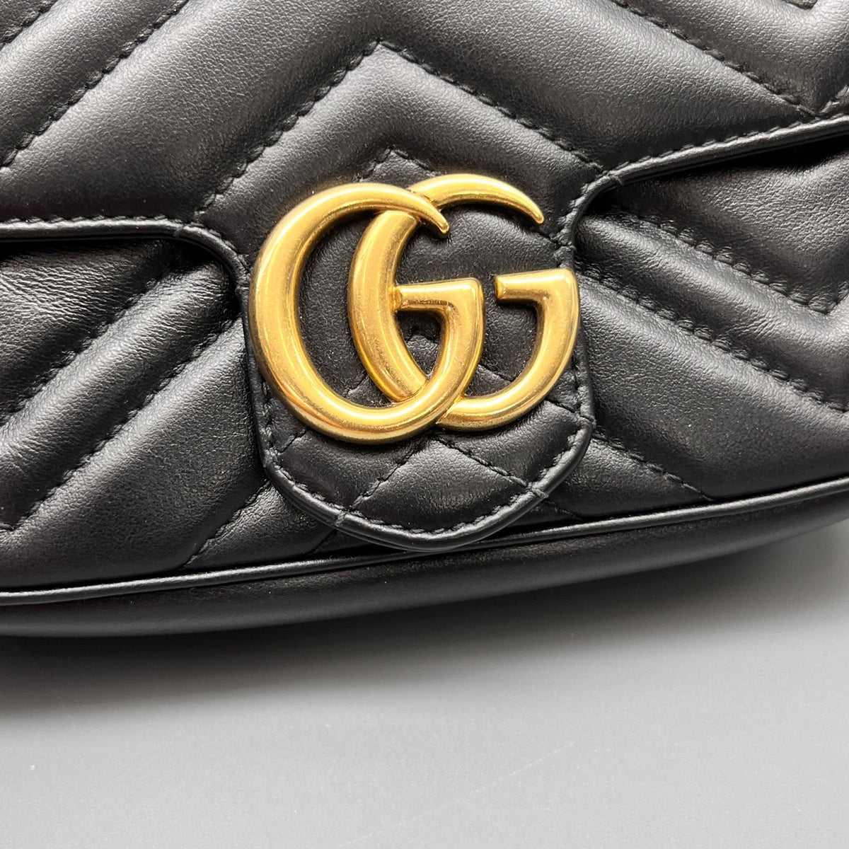Gucci - Marmont Mini Chain Bag - Leather - Black - (mini)