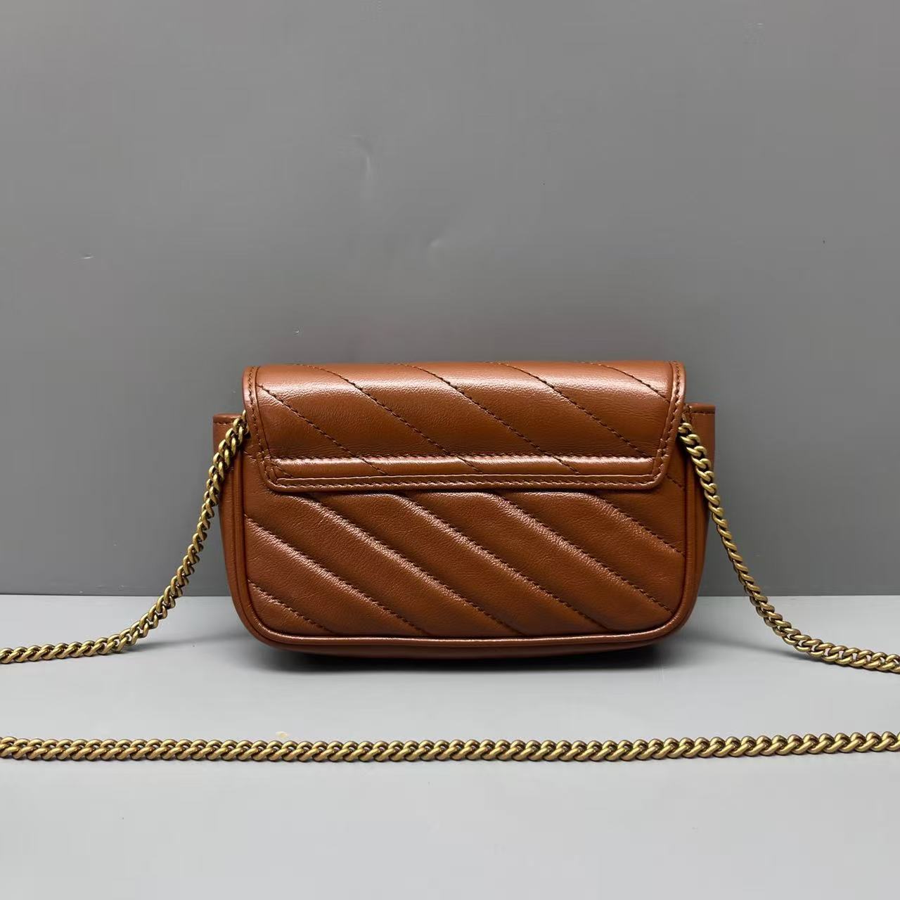 Gucci - Marmont Mini Chain Bag - Leather - Camel - (mini)