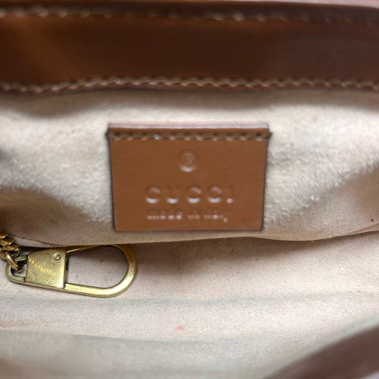 Gucci - Marmont Mini Chain Bag - Leather - Camel - (mini)