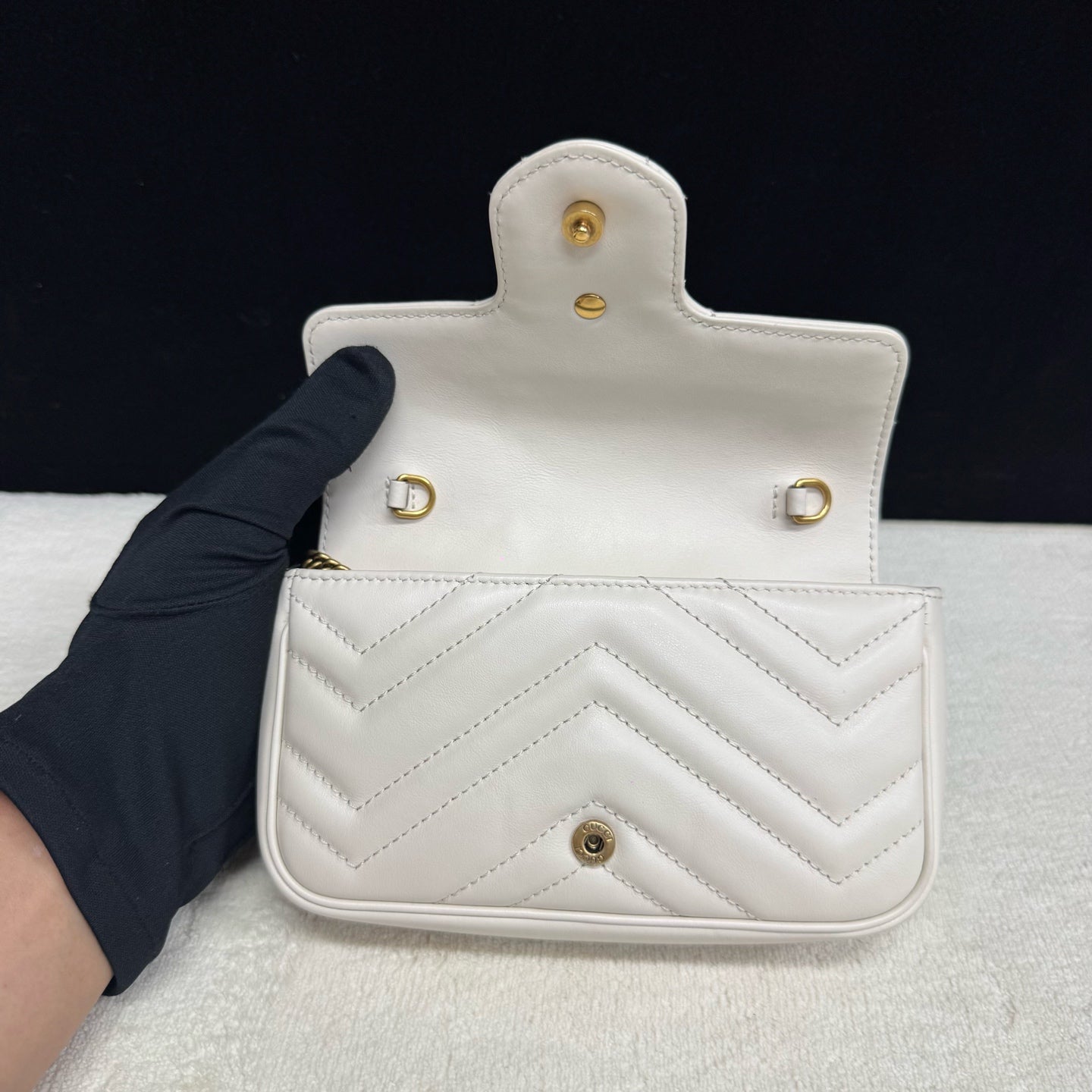 Gucci - Marmont Mini Chain Bag - Leather - White - (mini)