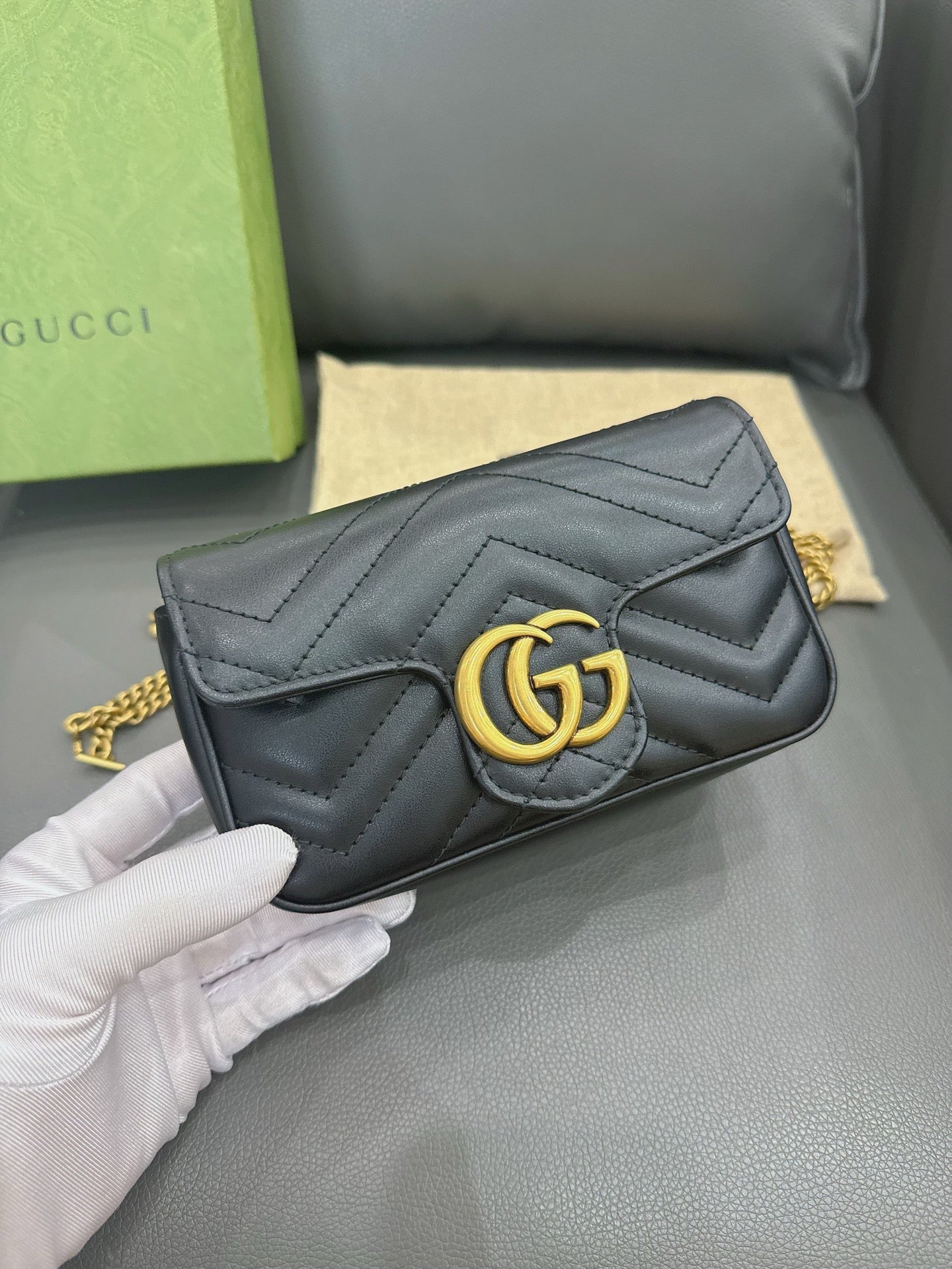 Gucci - Marmont Mini - Leather - Black - (mini)