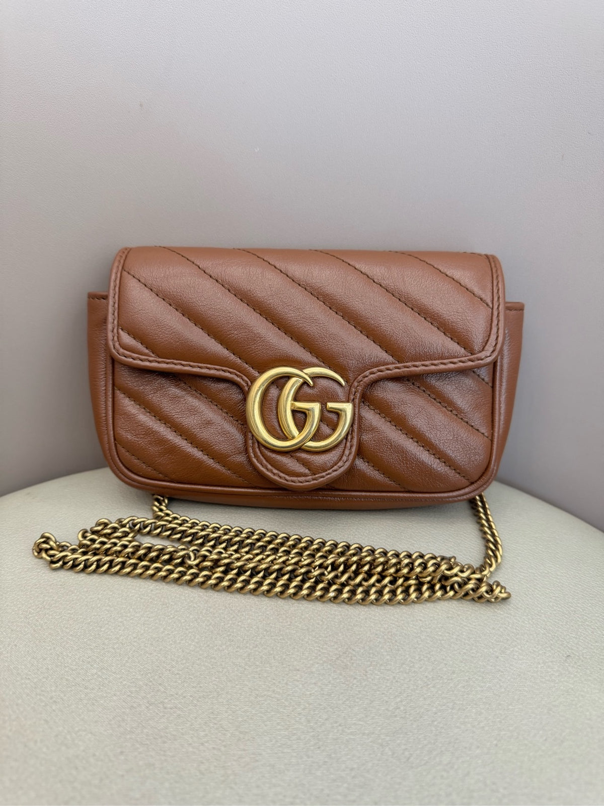 Gucci - Marmont Mini - Leather - Brown - (mini)