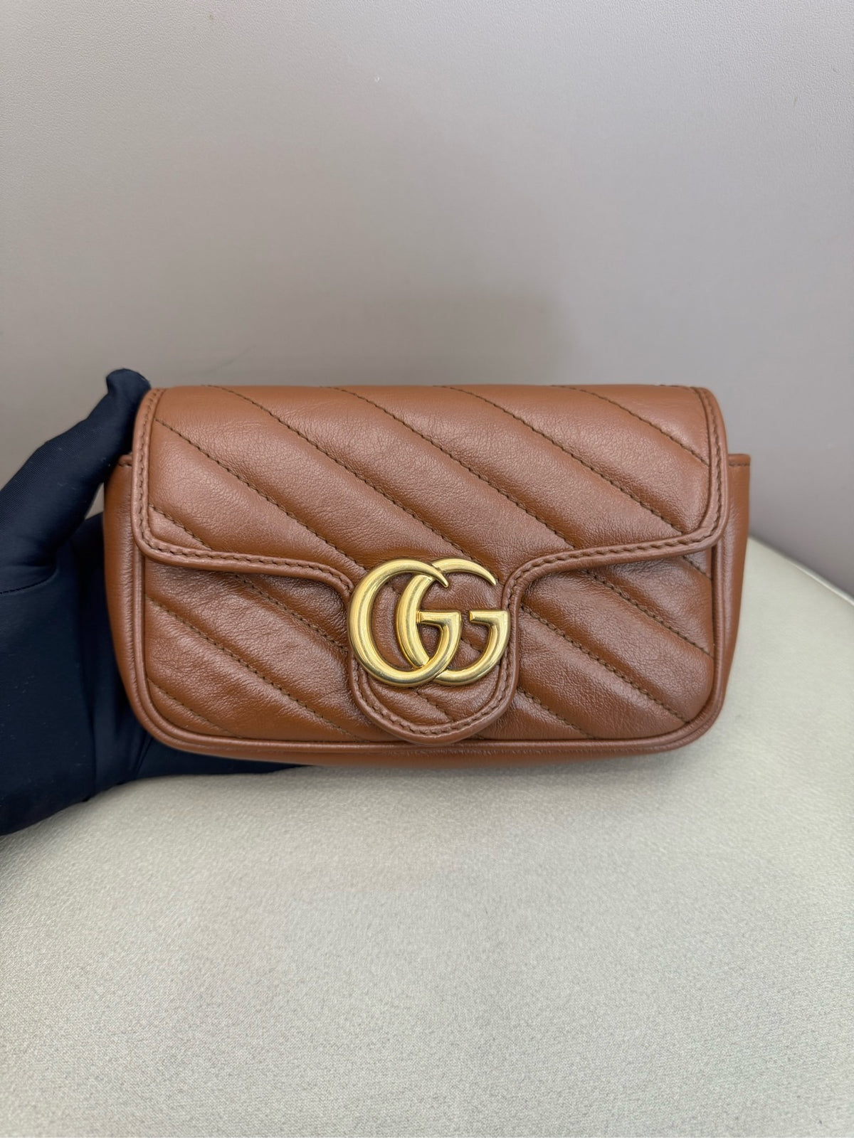 Gucci - Marmont Mini - Leather - Brown - (mini)