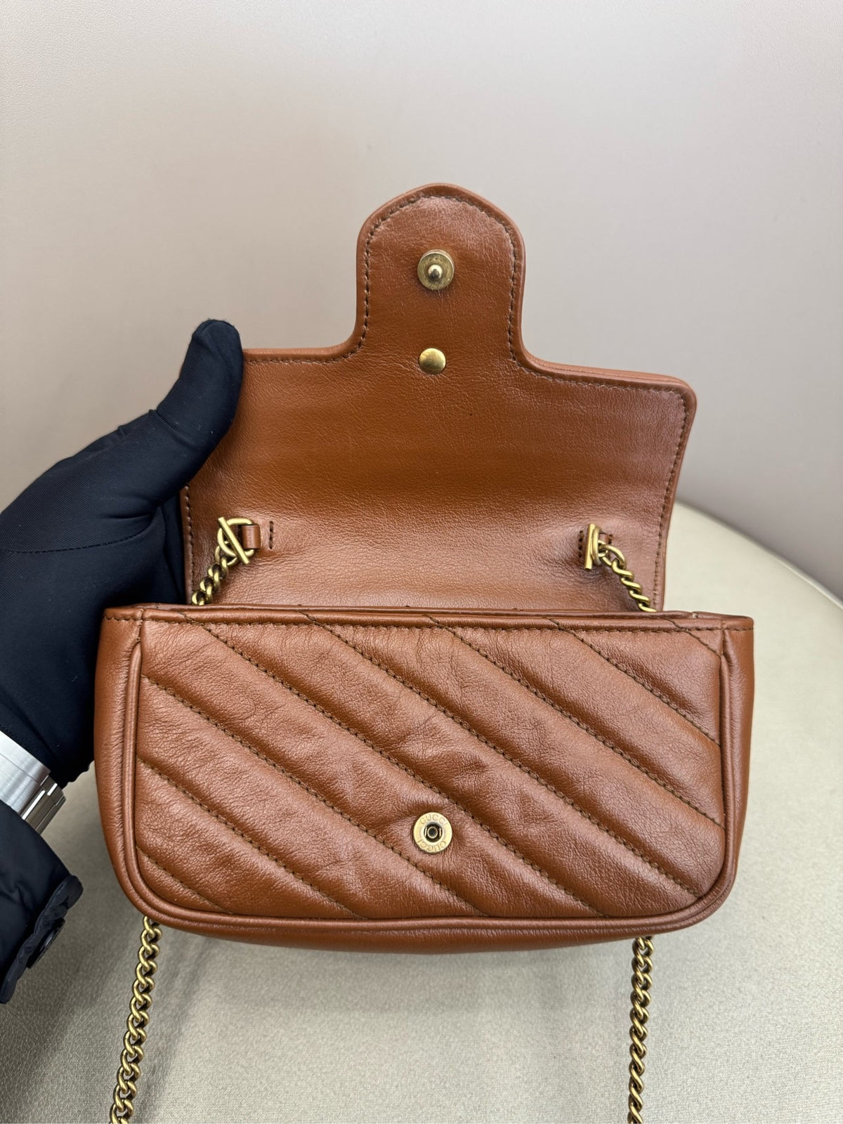 Gucci - Marmont Mini - Leather - Brown - (mini)