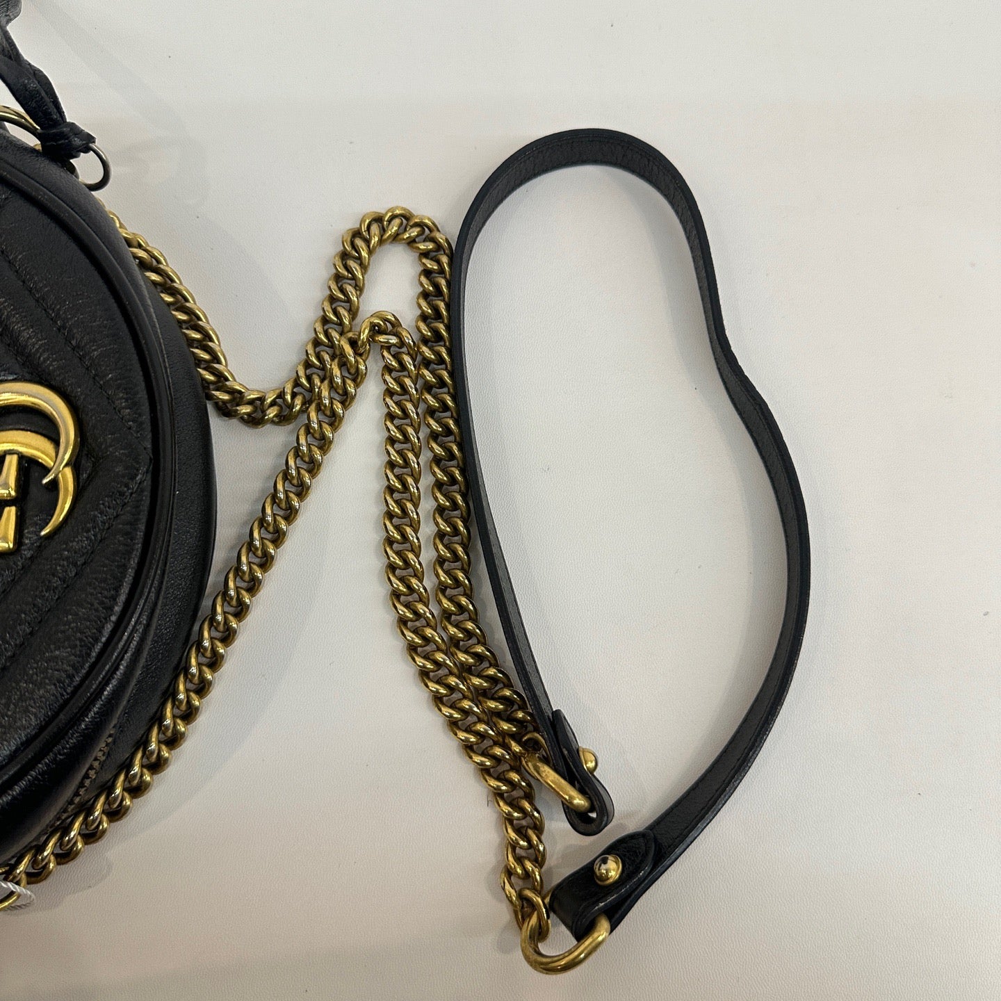 Gucci - Marmont Mini Round Shoulder Bag - Leather - Black - (mini)