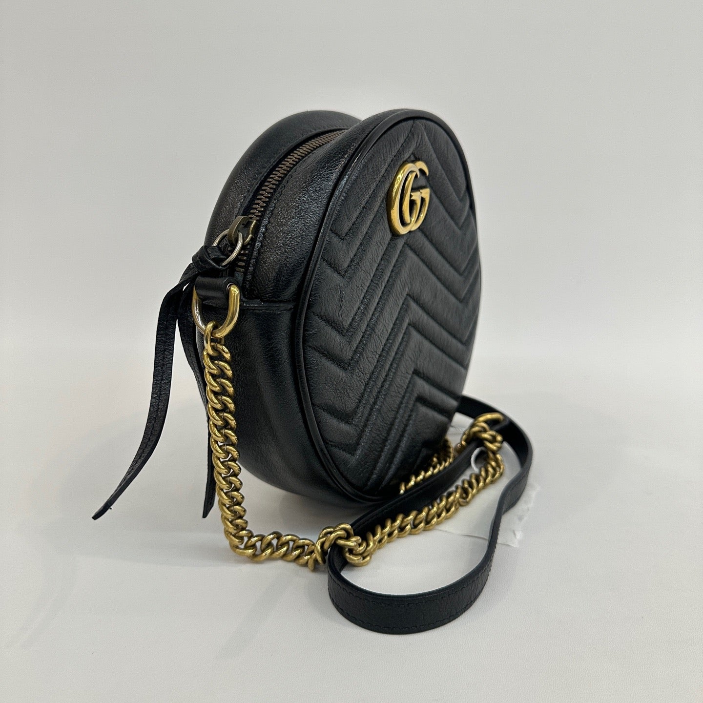 Gucci - Marmont Mini Round Shoulder Bag - Leather - Black - (mini)