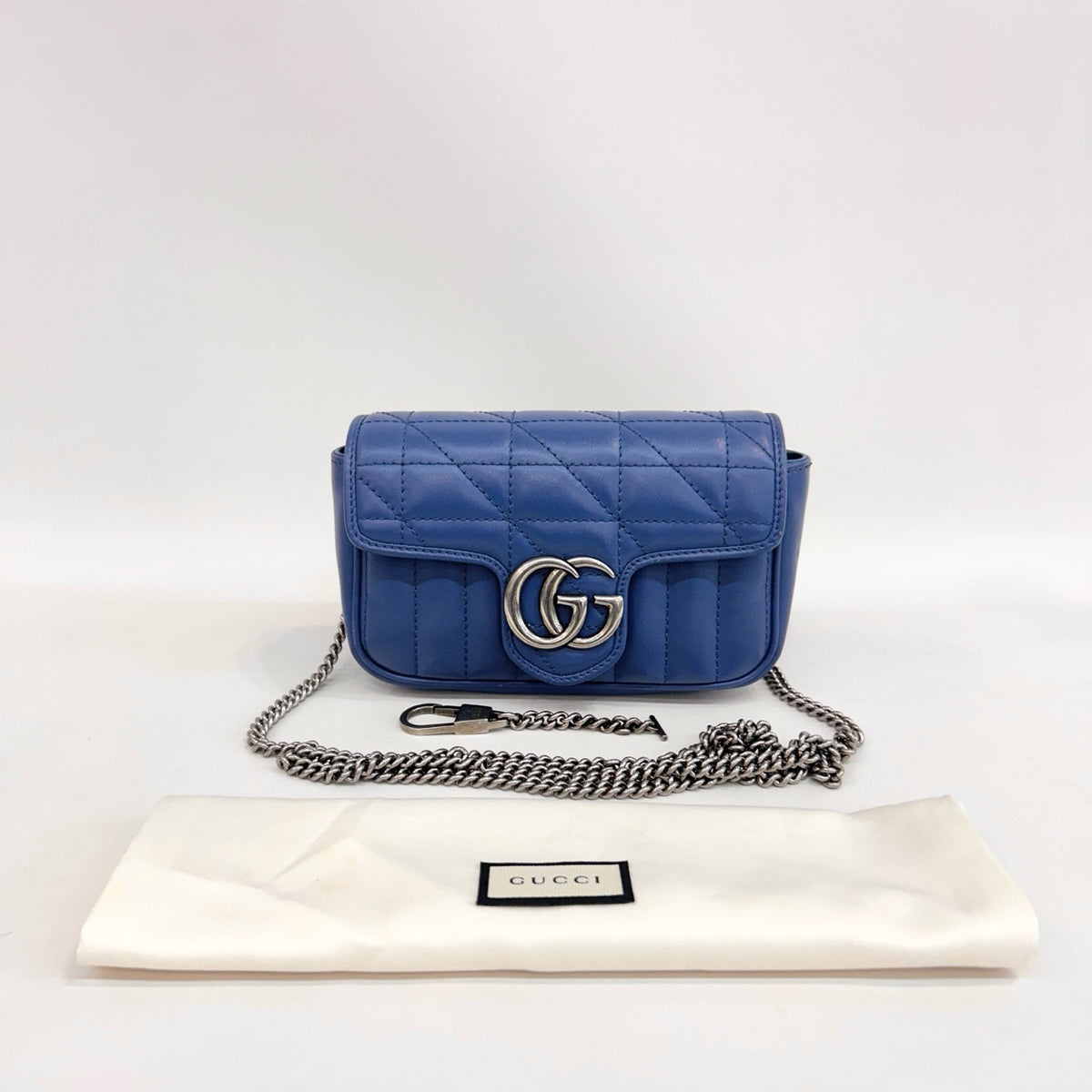 Gucci - Marmont Mini Shoulder Bag - Leather - Blue - (mini)