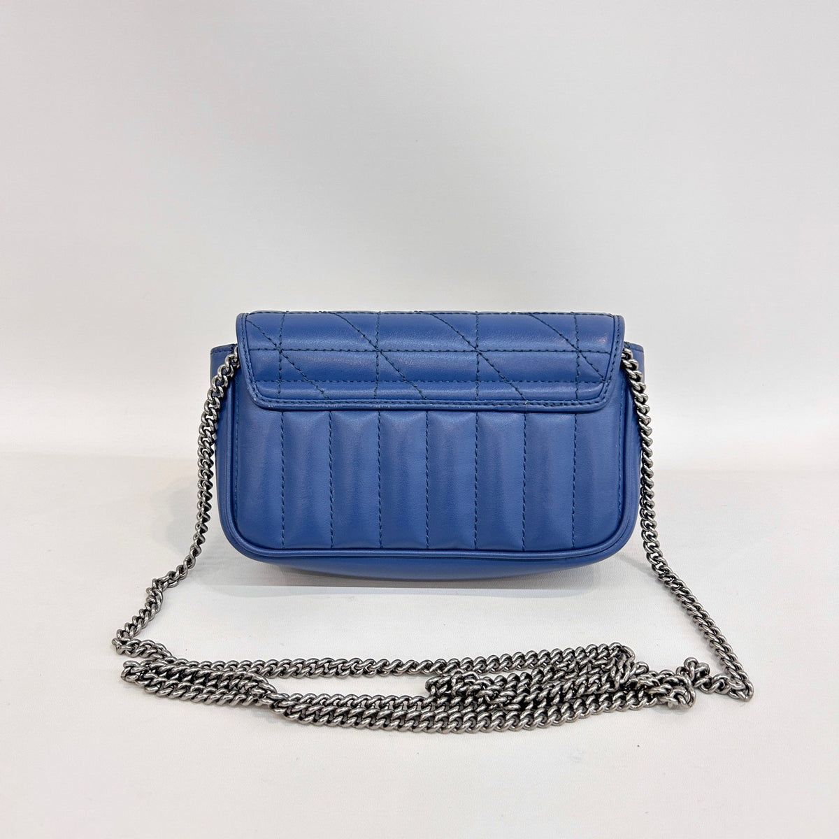 Gucci - Marmont Mini Shoulder Bag - Leather - Blue - (mini)