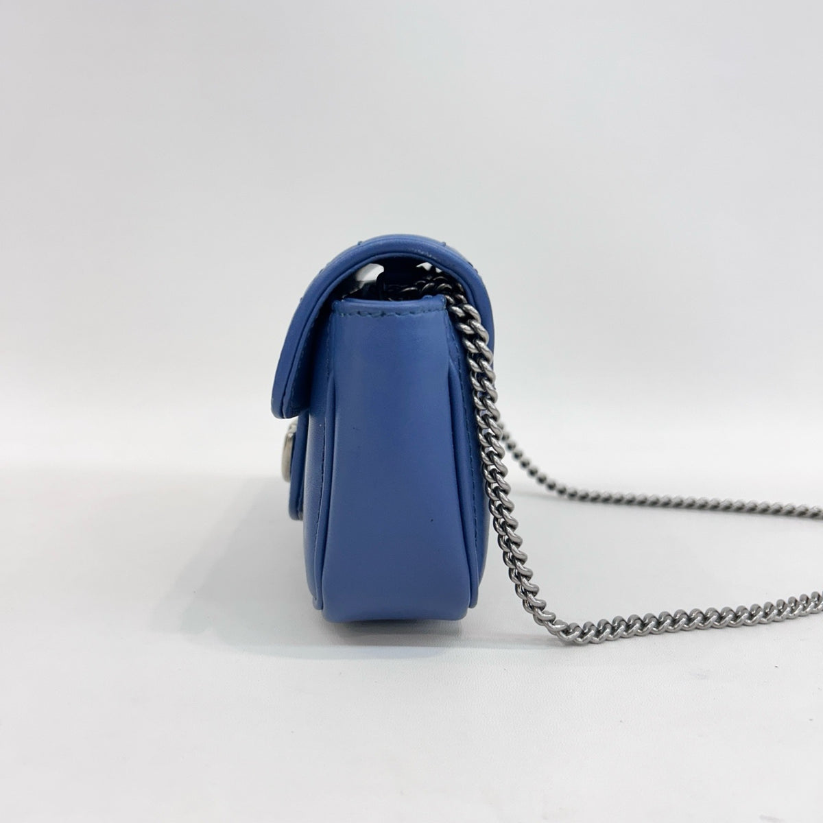Gucci - Marmont Mini Shoulder Bag - Leather - Blue - (mini)