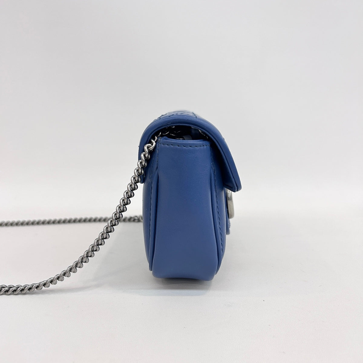 Gucci - Marmont Mini Shoulder Bag - Leather - Blue - (mini)