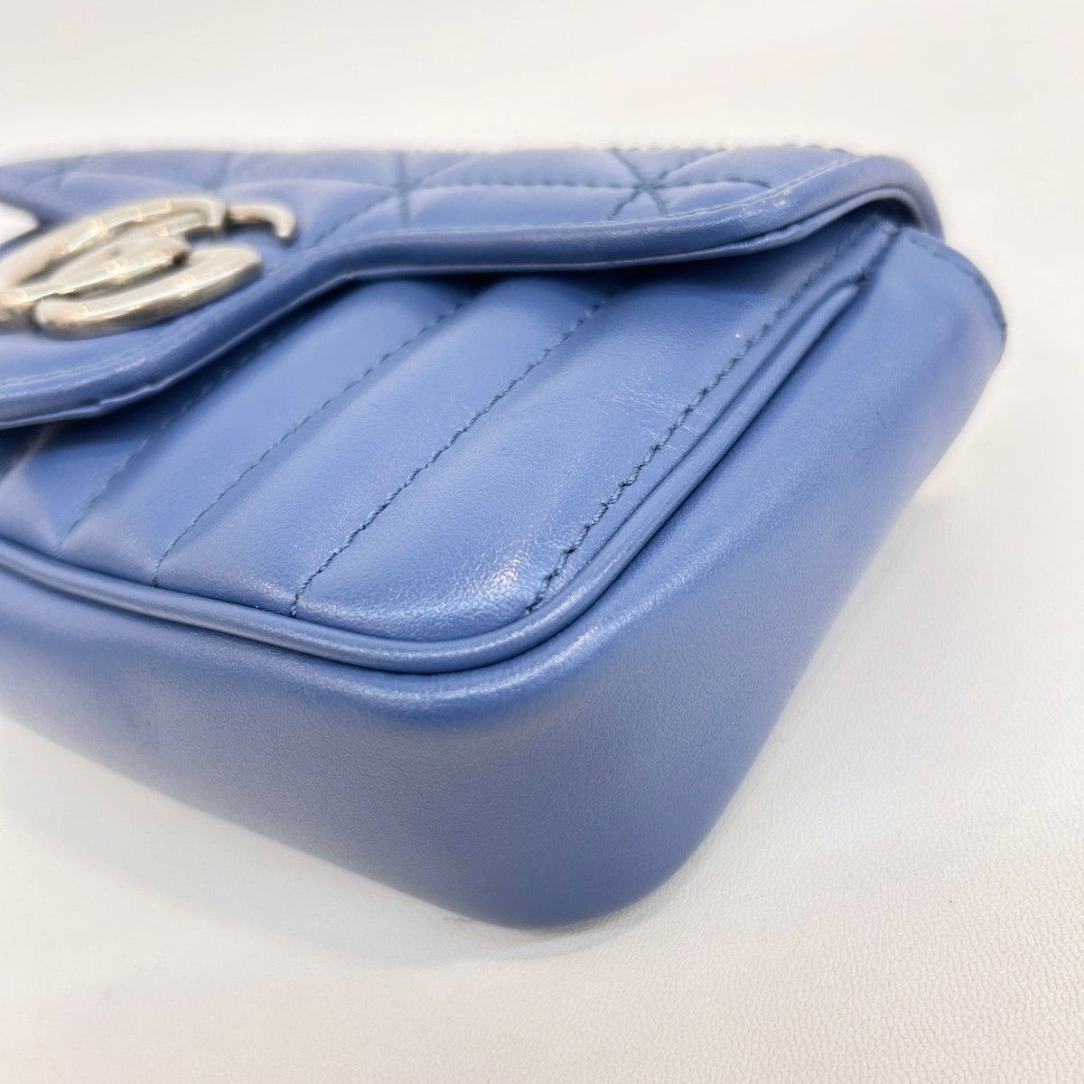 Gucci - Marmont Mini Shoulder Bag - Leather - Blue - (mini)