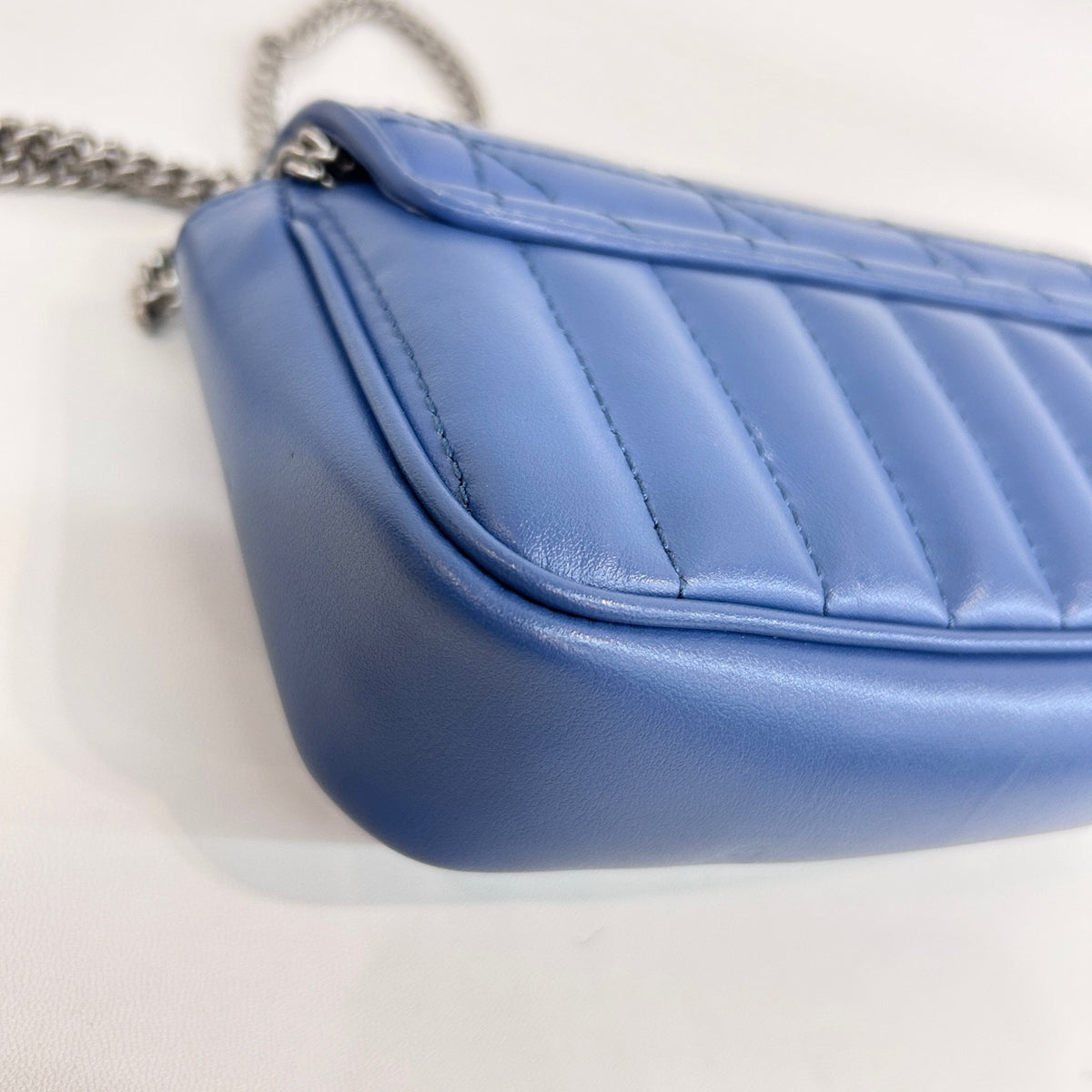 Gucci - Marmont Mini Shoulder Bag - Leather - Blue - (mini)