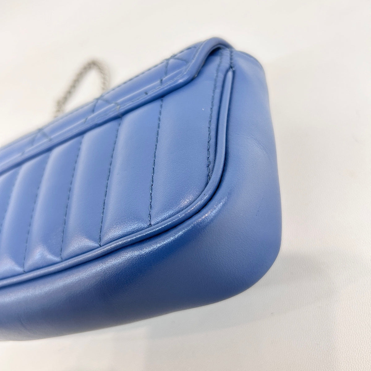 Gucci - Marmont Mini Shoulder Bag - Leather - Blue - (mini)