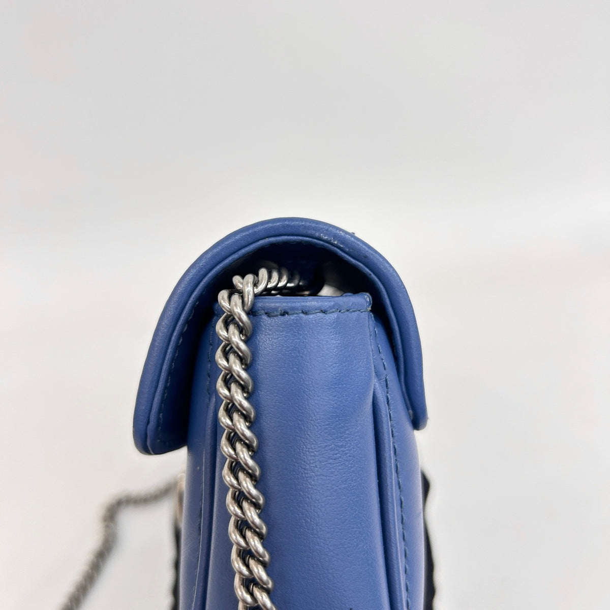 Gucci - Marmont Mini Shoulder Bag - Leather - Blue - (mini)