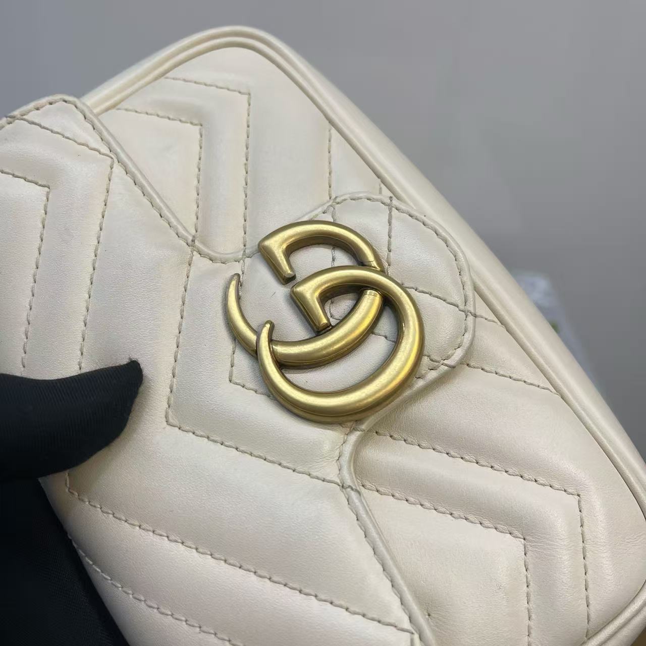 Gucci - Marmont Mini Shoulder Bag - Matelassé leather - White - (mini)