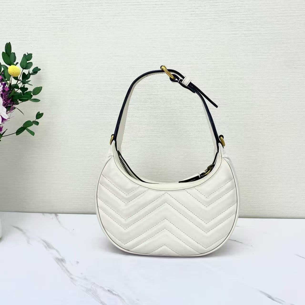 Gucci - Marmont Moon Bag - Leather - White - (Mini)