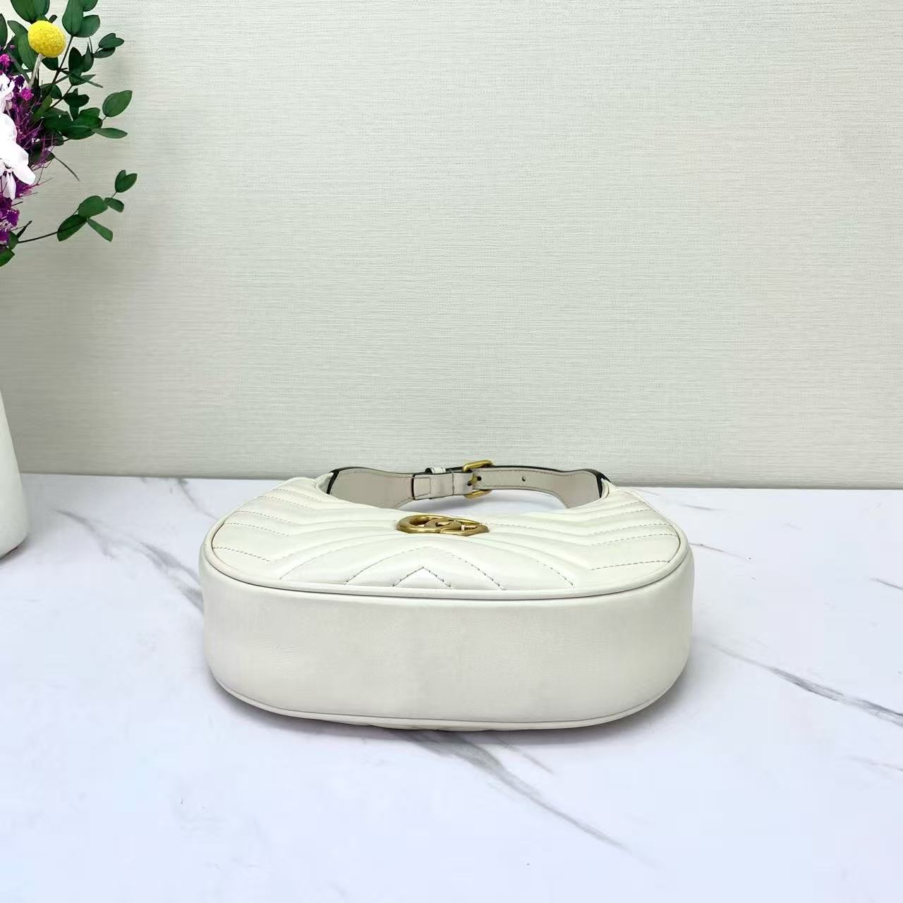 Gucci - Marmont Moon Bag - Leather - White - (Mini)