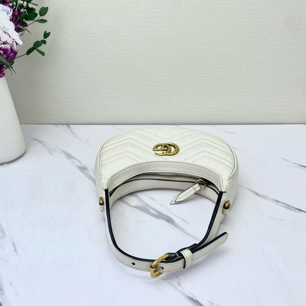 Gucci - Marmont Moon Bag - Leather - White - (Mini)