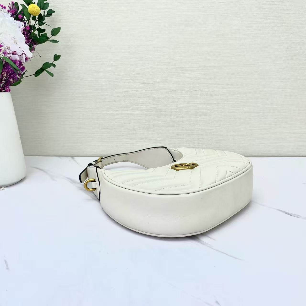 Gucci - Marmont Moon Bag - Leather - White - (Mini)