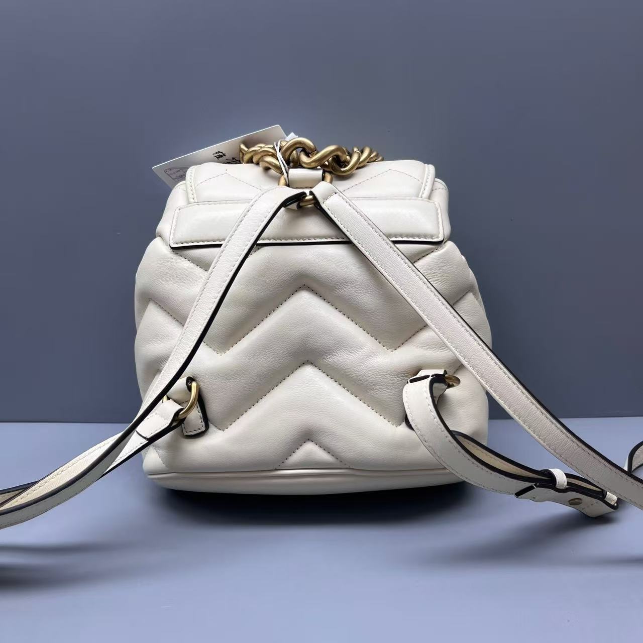Gucci - Marmont Puffer Backpack - Matelassé leather - White - (mini)