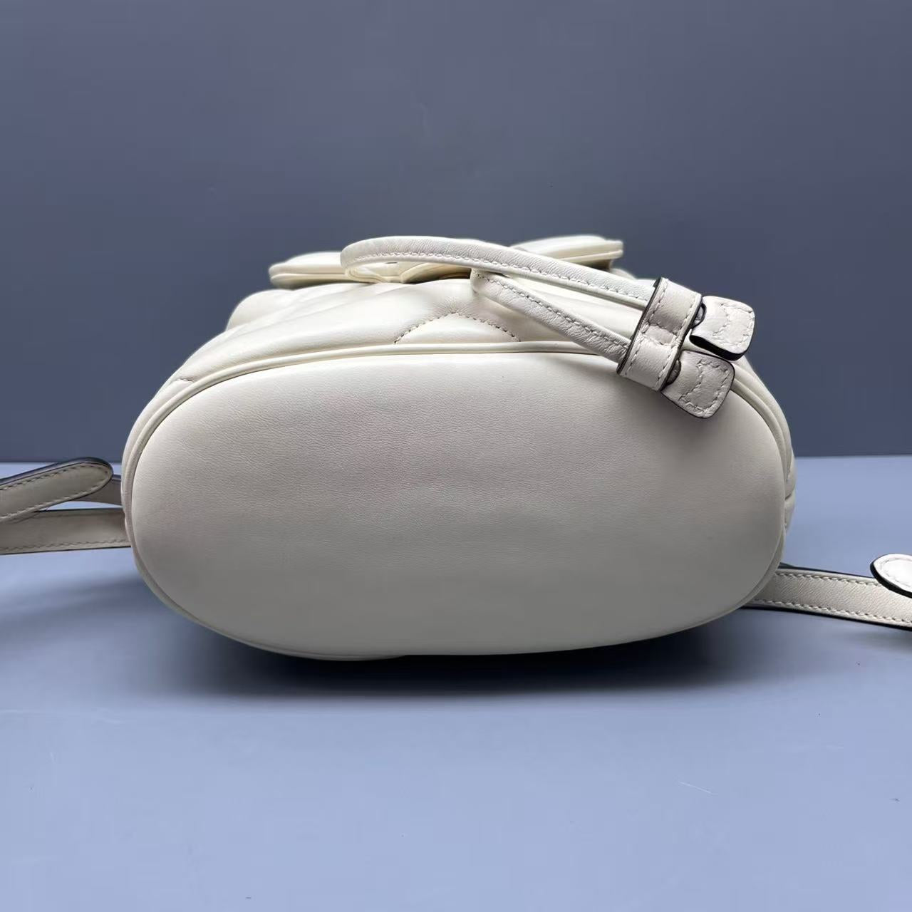Gucci - Marmont Puffer Backpack - Matelassé leather - White - (mini)